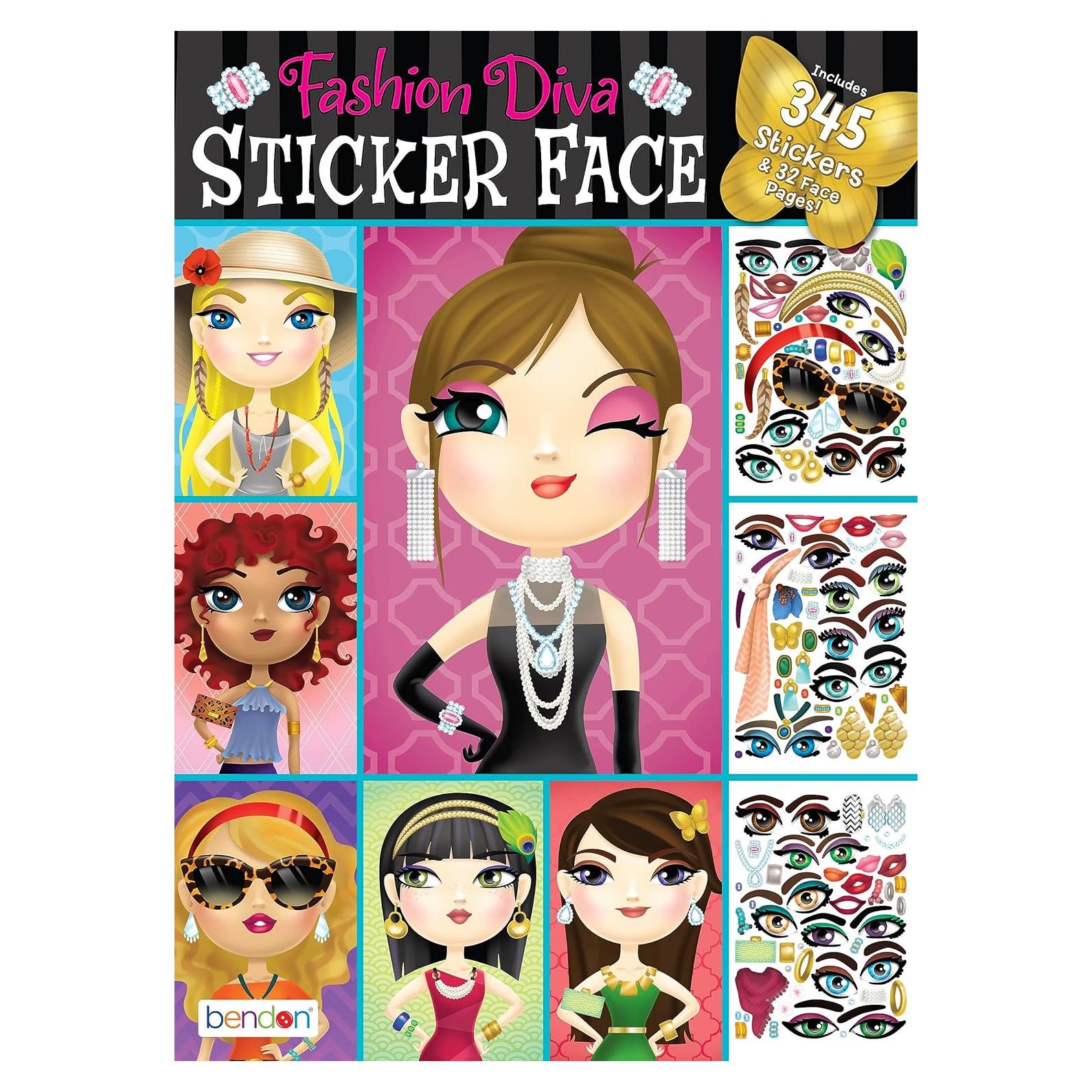 Bloc de Pegatinas Crea-Un-Rostro Bendon Fashion Diva