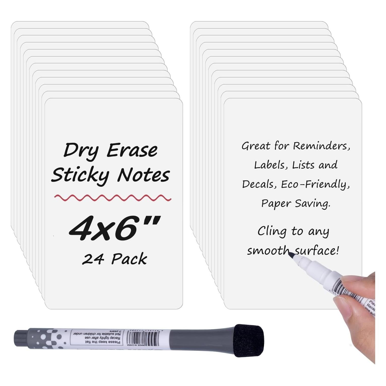 Hojas de Borrado en Seco K KYSHOP 4x6" 24 Piezas Reutilizables