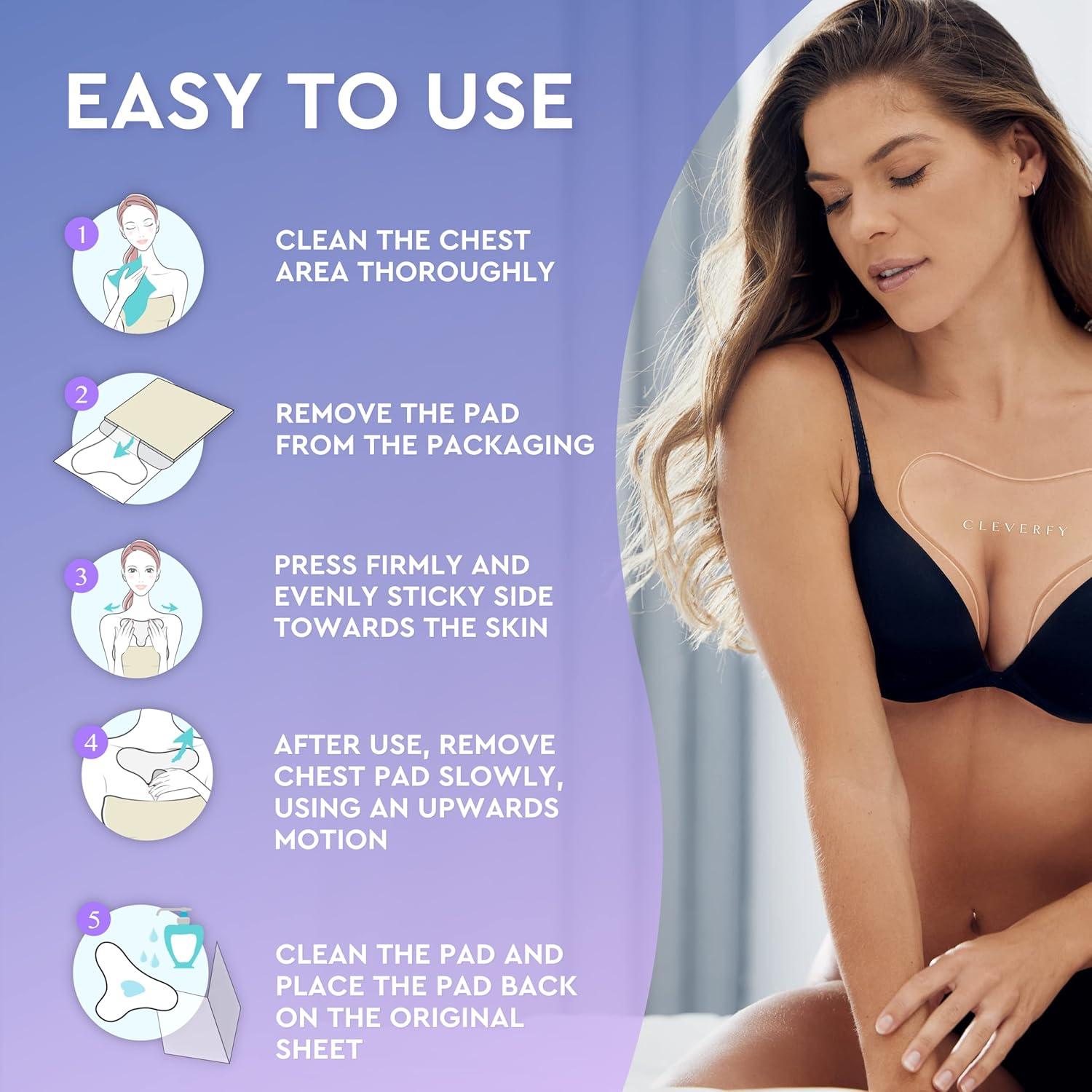 Parches de Silicona para Arrugas en el Escote CLEVERFY - 4 Parches Reutilizables