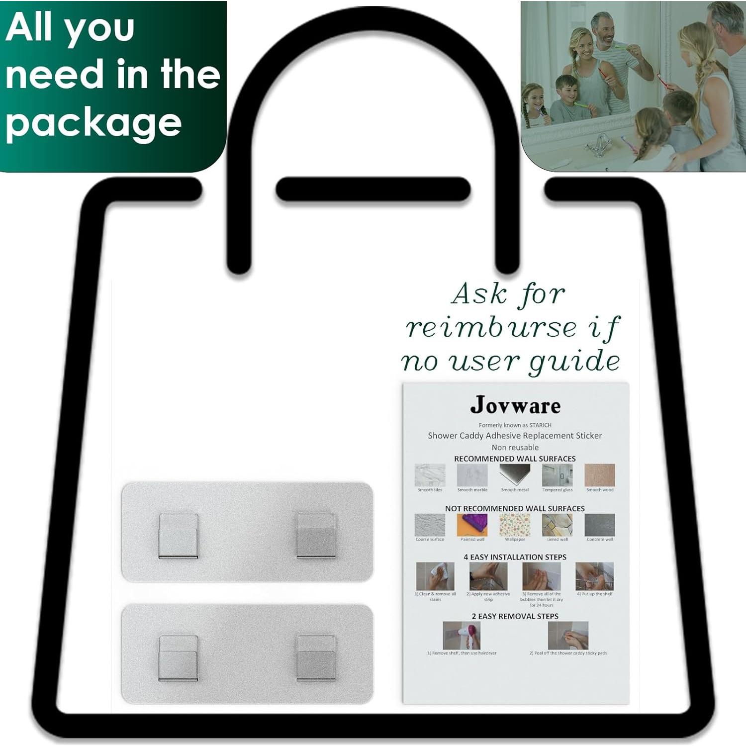 Ganchos Adhesivos Jovware para Caddy de Ducha - 2 Piezas 16.5 cm