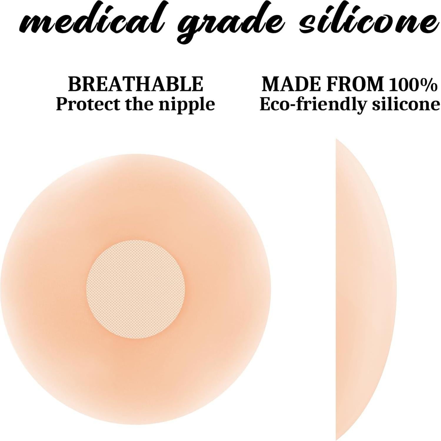 Cubiertas de Pezones Reutilizables QUXIANG Silicona 7 cm