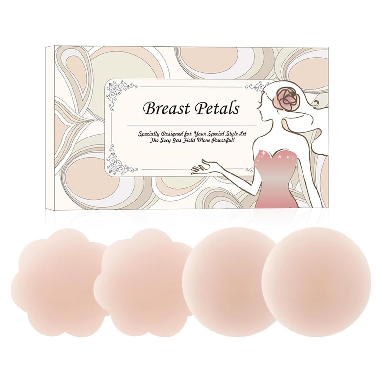 Cubiertas de Pezón MUQU para Mujeres - Silicona Adhesiva Rosa