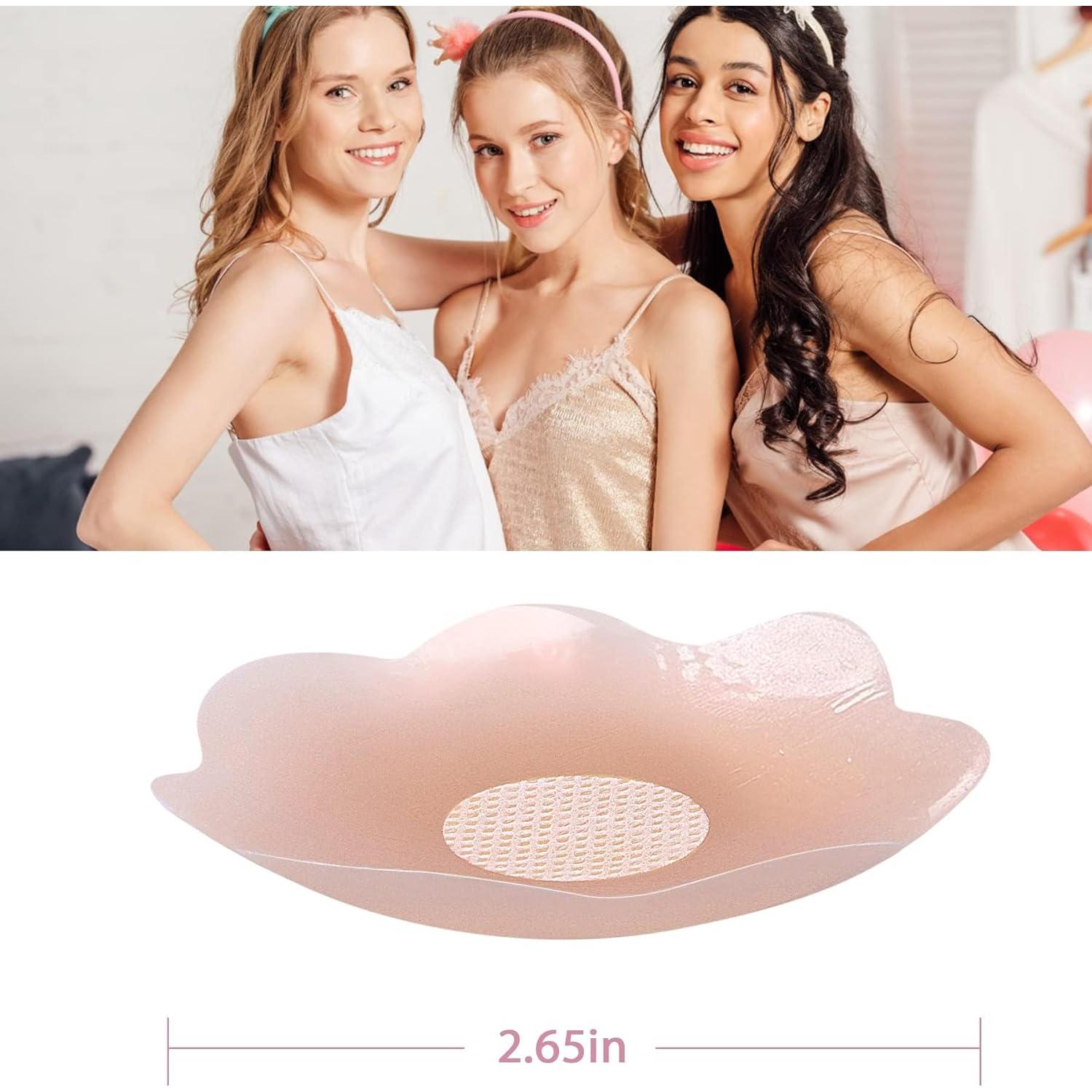 Cubiertas de Pezón MUQU para Mujeres - Silicona Adhesiva Rosa
