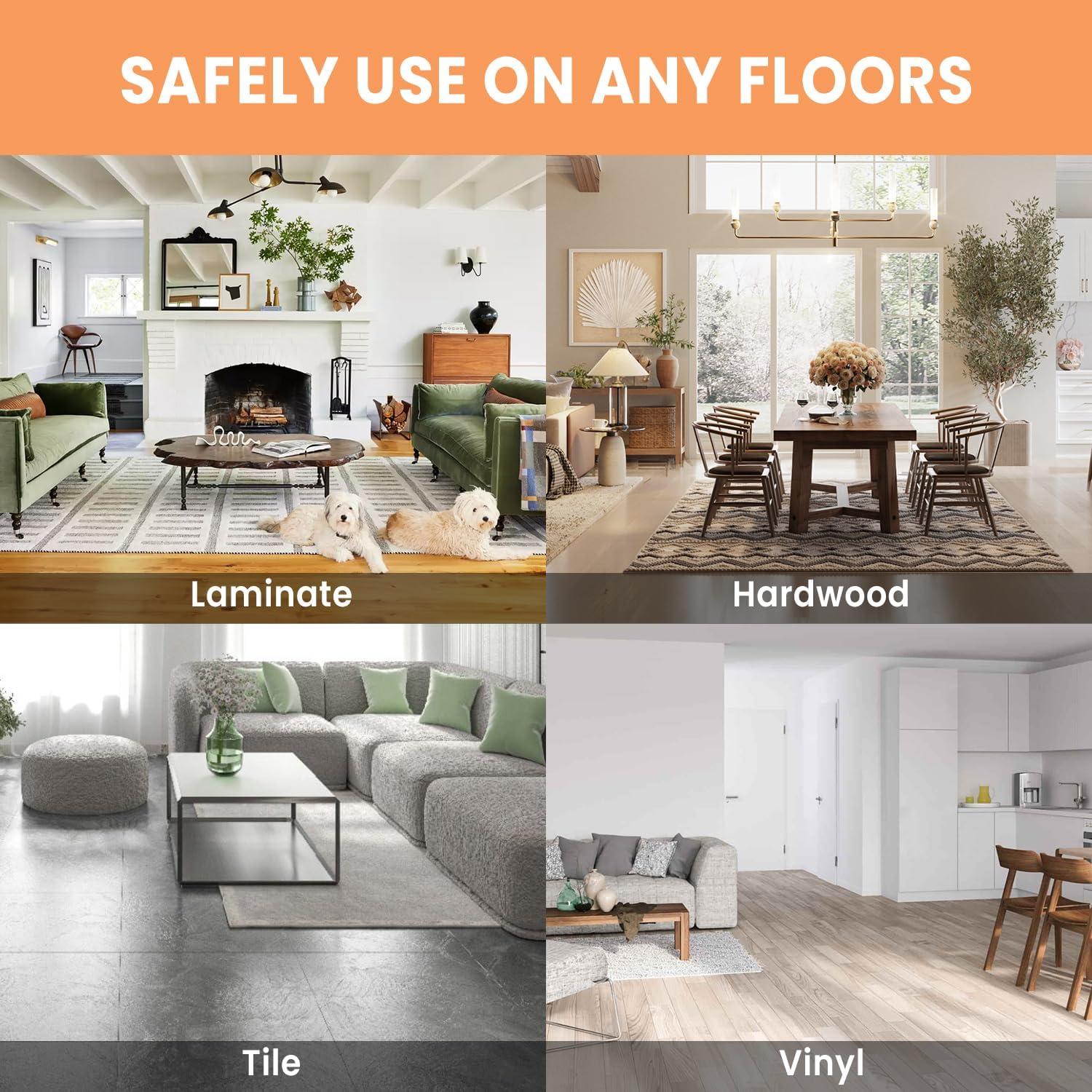 BAGAIL 4 Pcs Sujetadores Antideslizantes para Alfombra 10.16 cm