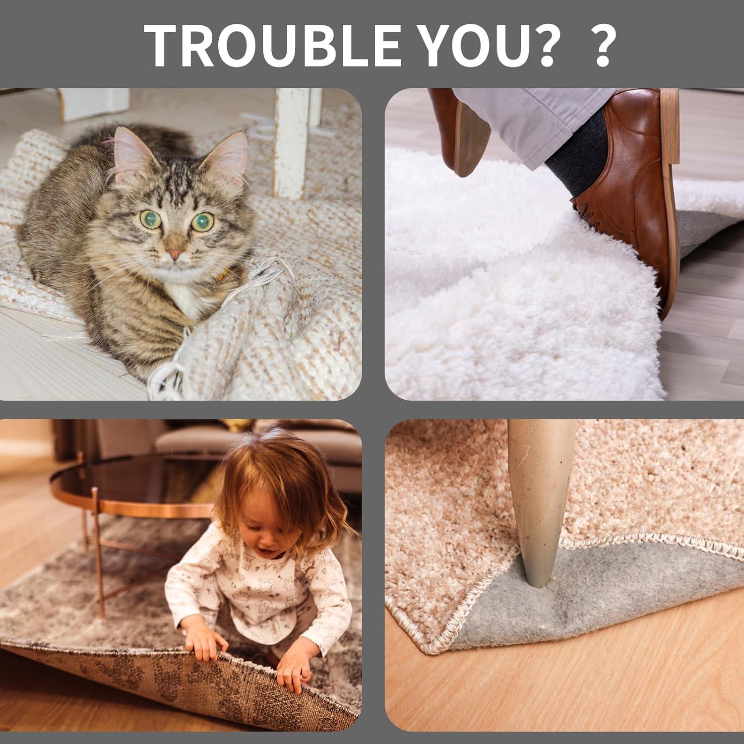 Cinta Antideslizante para Alfombra Sahhika - 12 Piezas Reutilizables