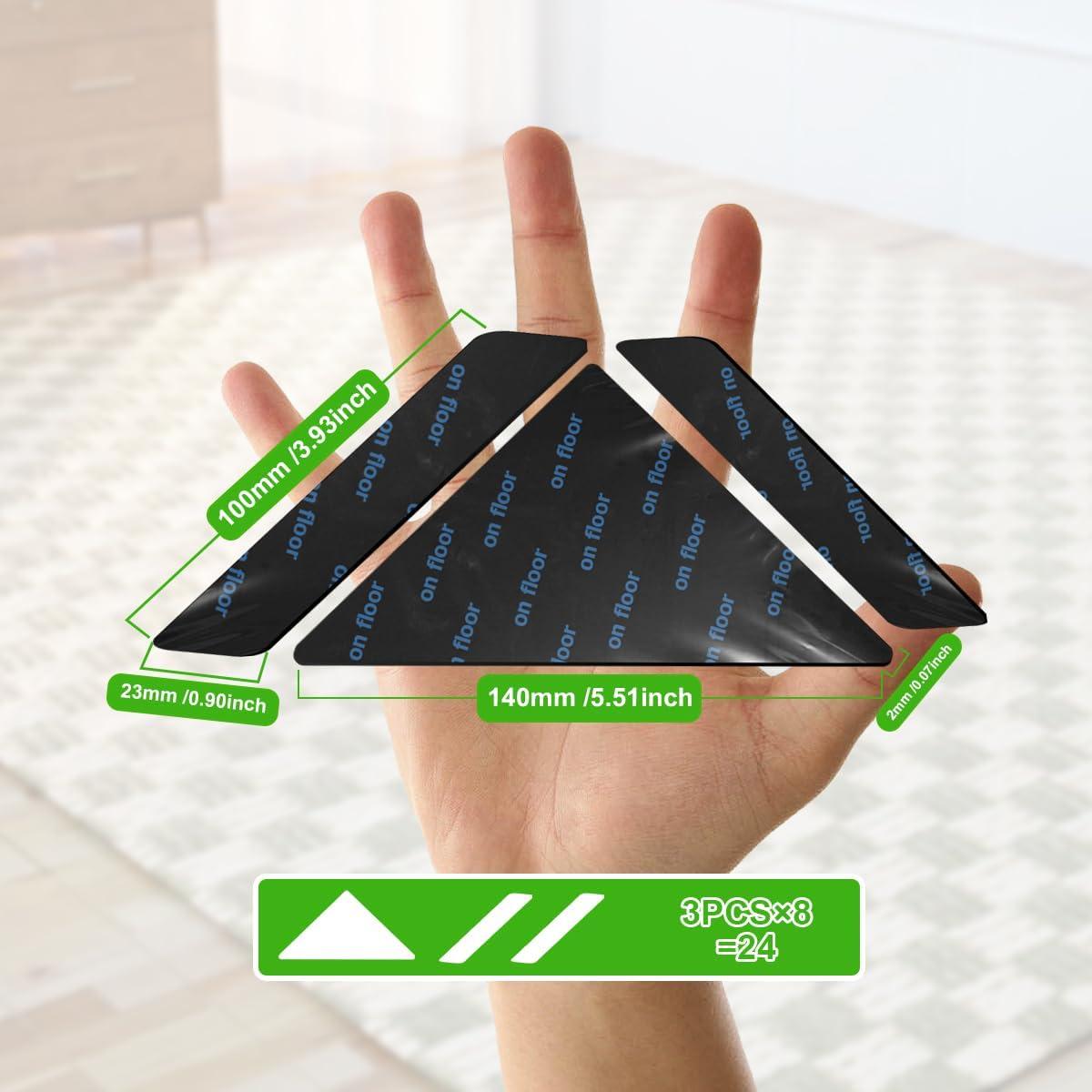 Alfombrillas Antideslizantes AnTsHome 24 Pcs Reutilizables Negro