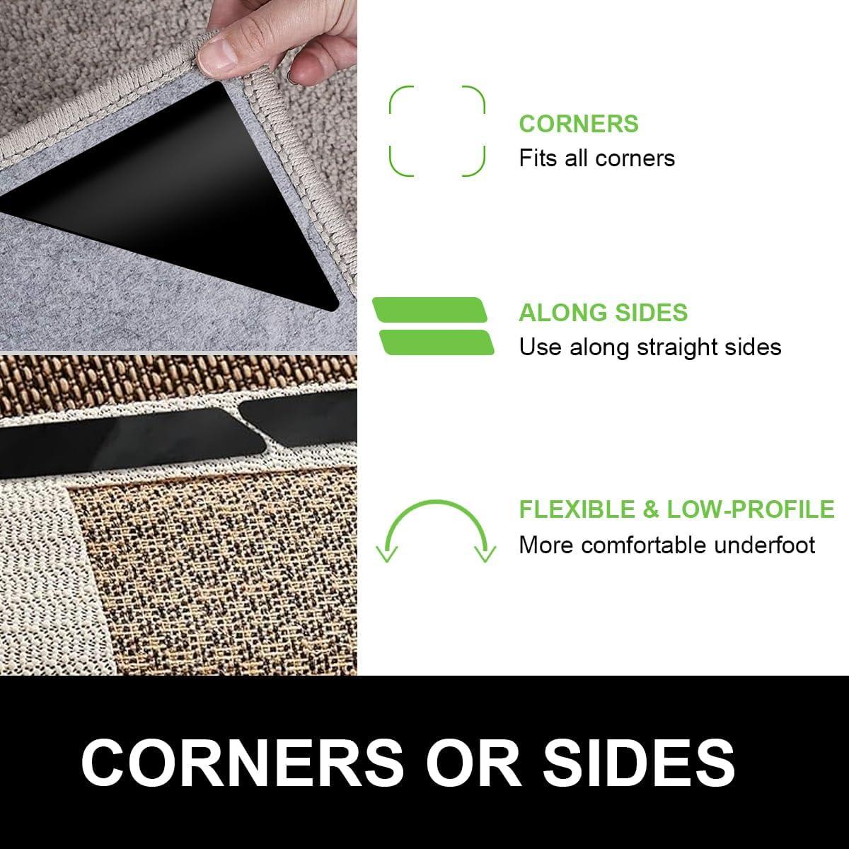 Alfombrillas Antideslizantes AnTsHome 24 Pcs Reutilizables Negro