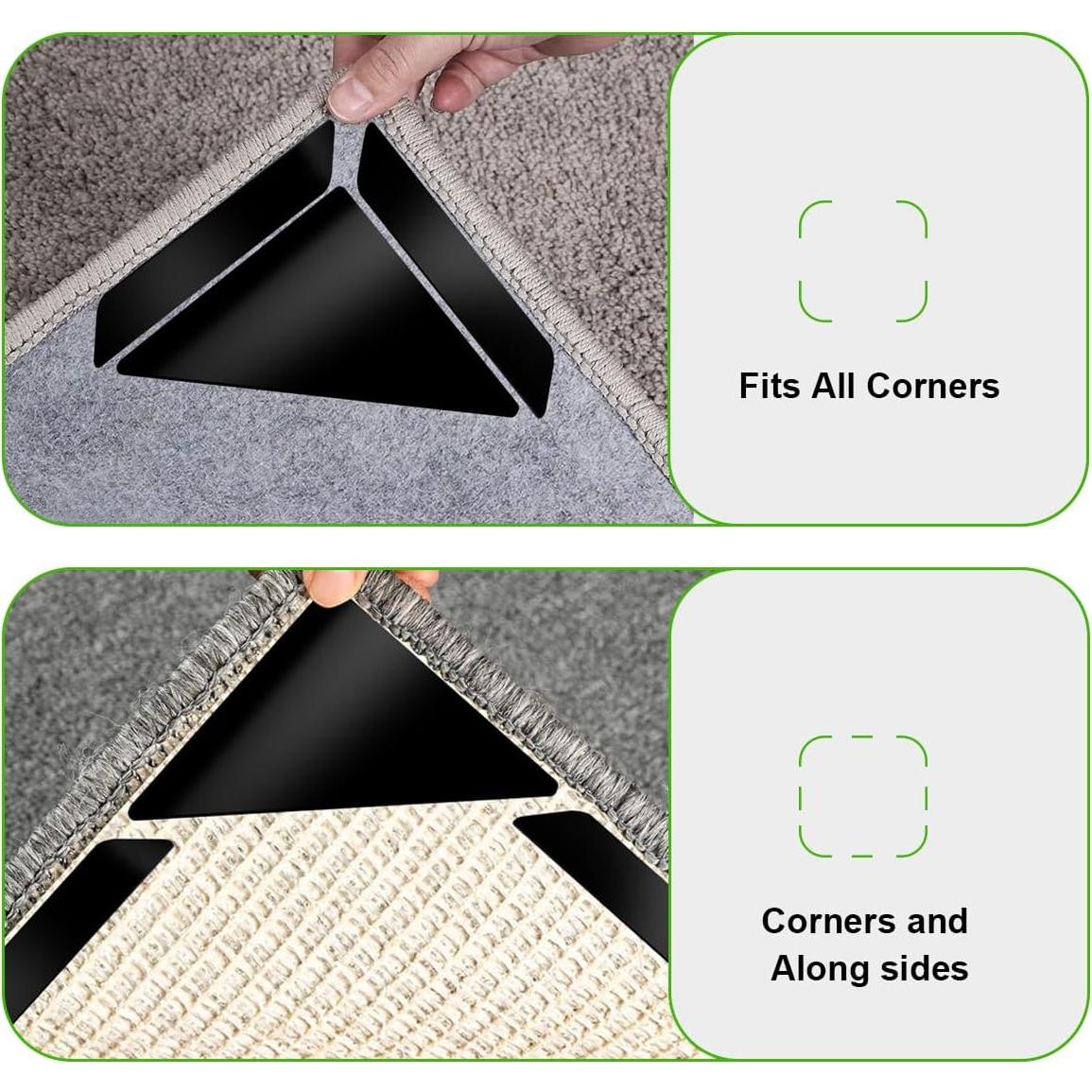 Alfombrillas Antideslizantes AnTsHome 24 Pcs Reutilizables Negro