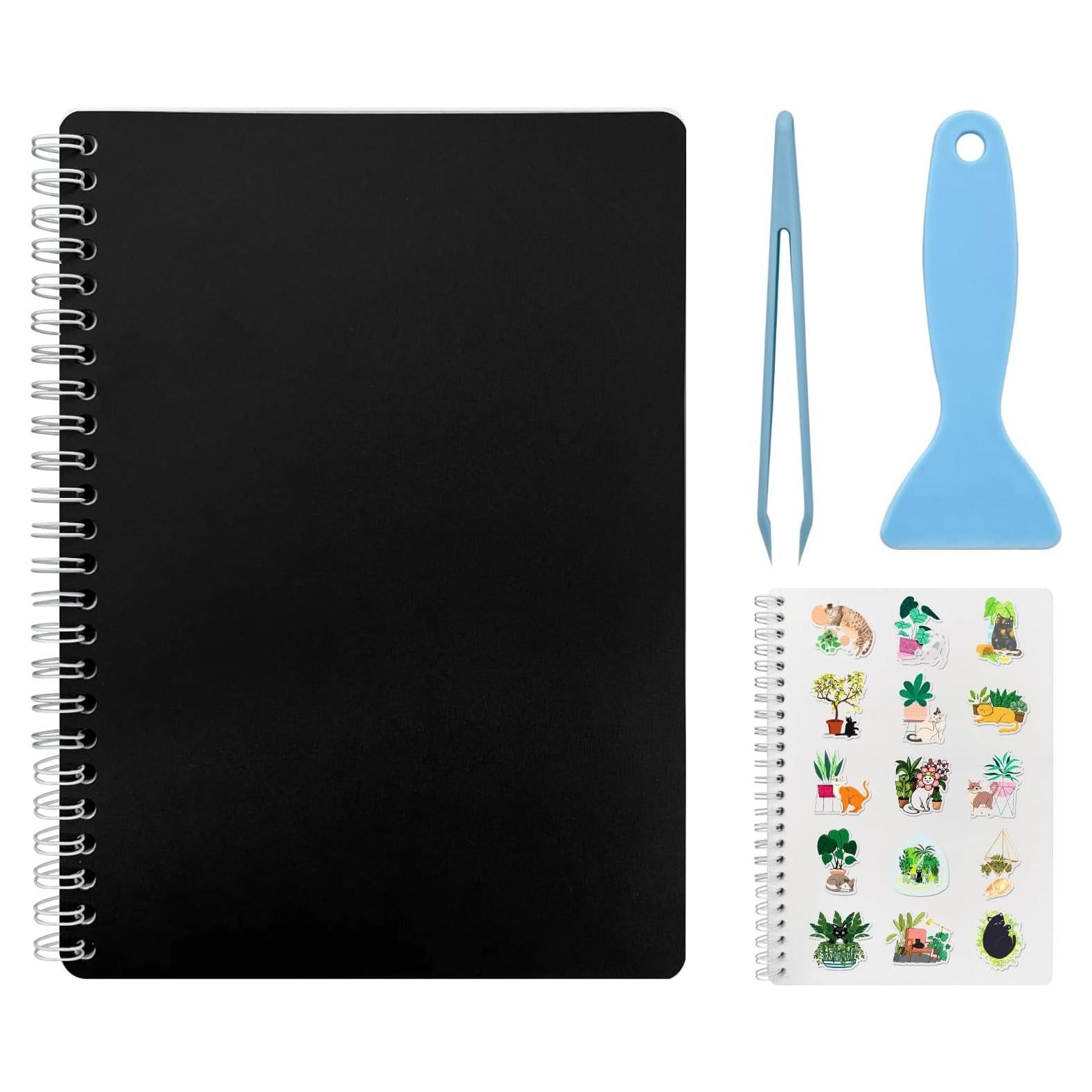 Álbum de Stickers Reutilizable DHATMYC A5 Negro 80 Hojas