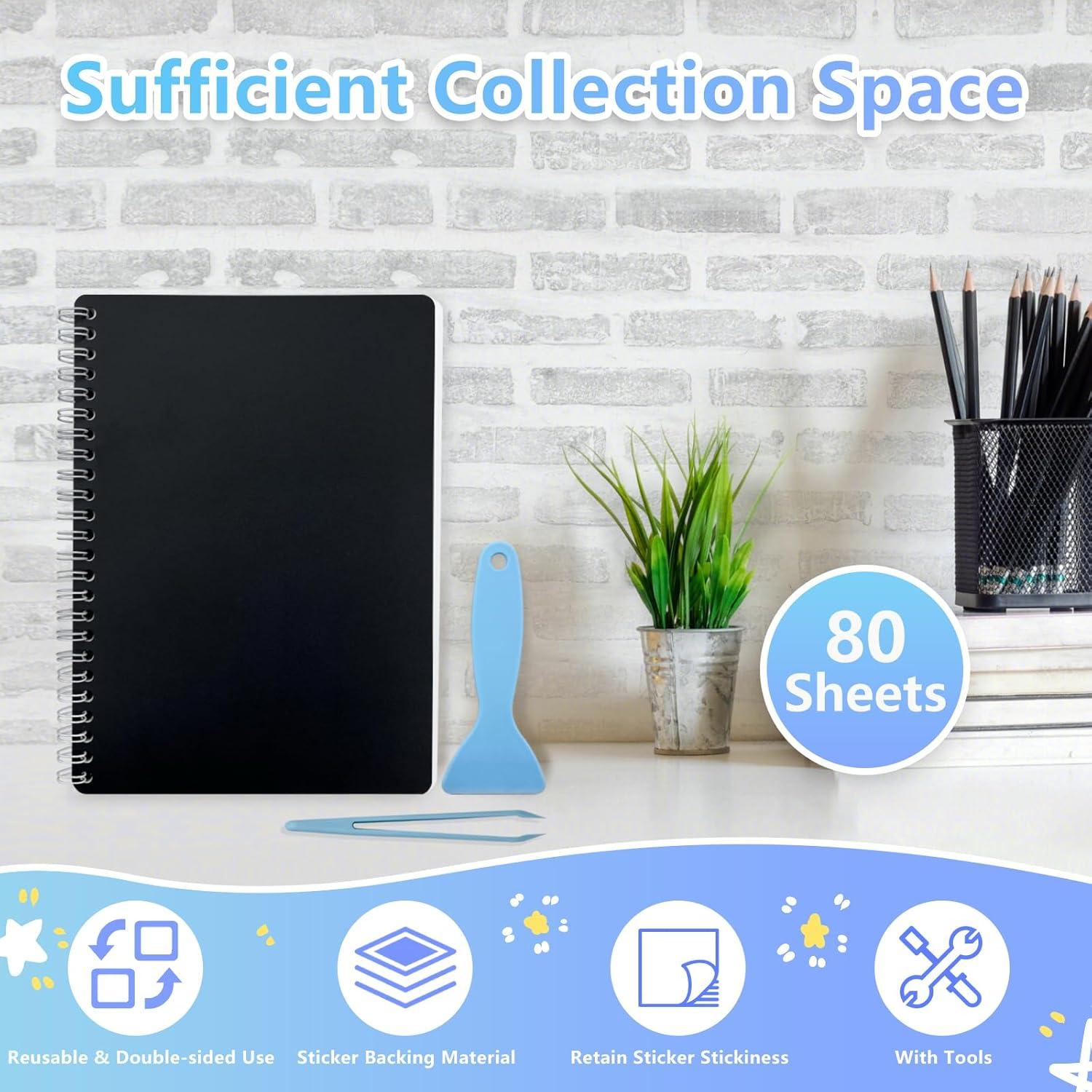 Álbum de Stickers Reutilizable DHATMYC A5 Negro 80 Hojas