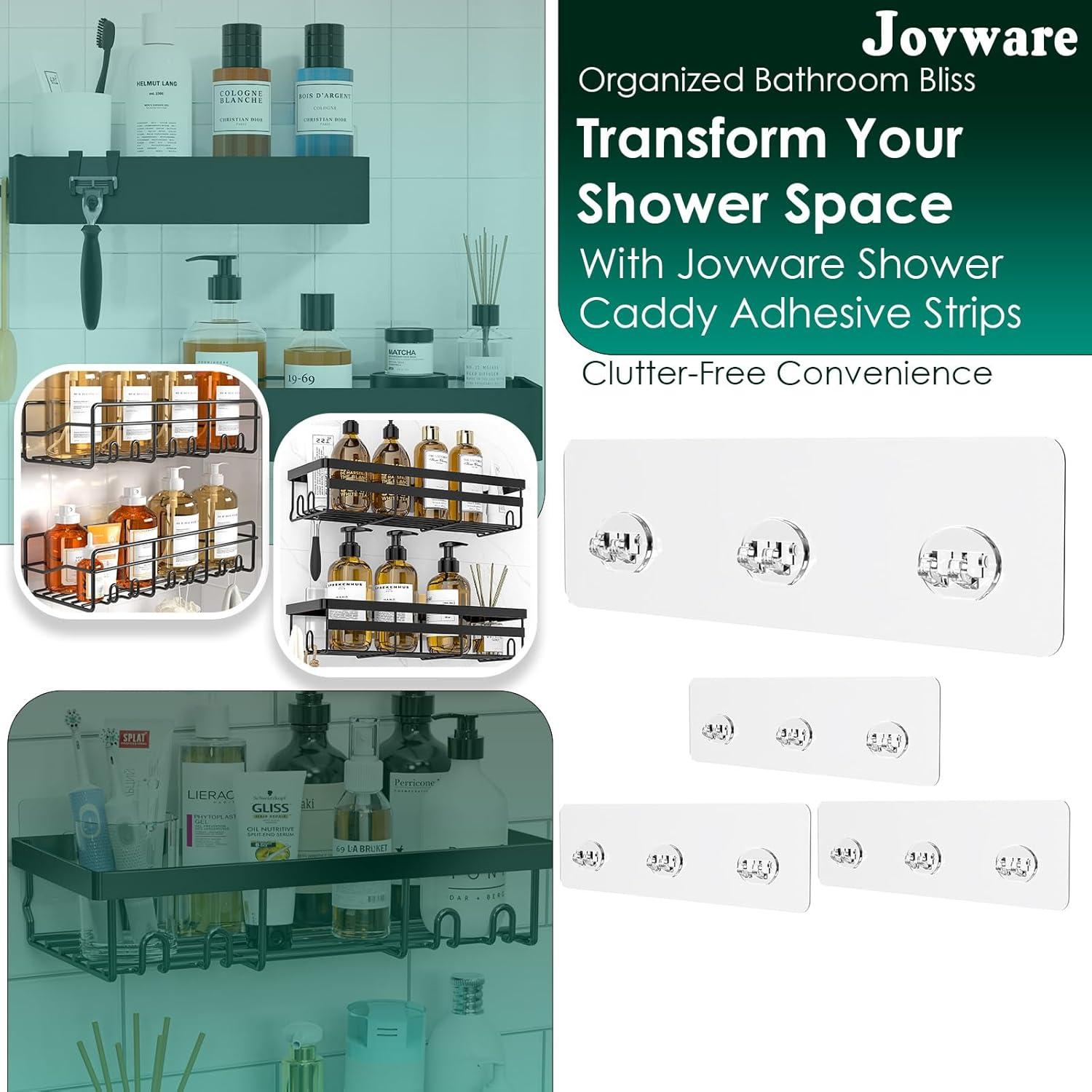 Tiras Adhesivas Transparentes Jovware para Ducha 4 Piezas