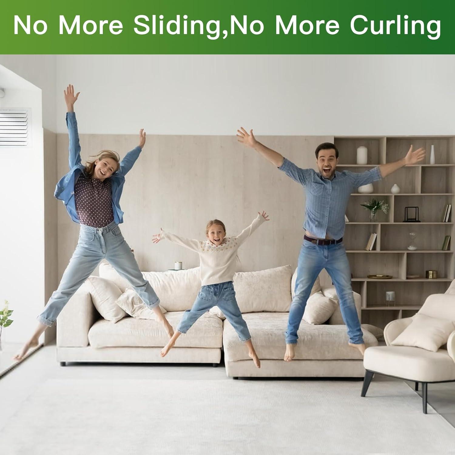 Base Antideslizante para Alfombras Qukaka 12+2 Pcs Negra