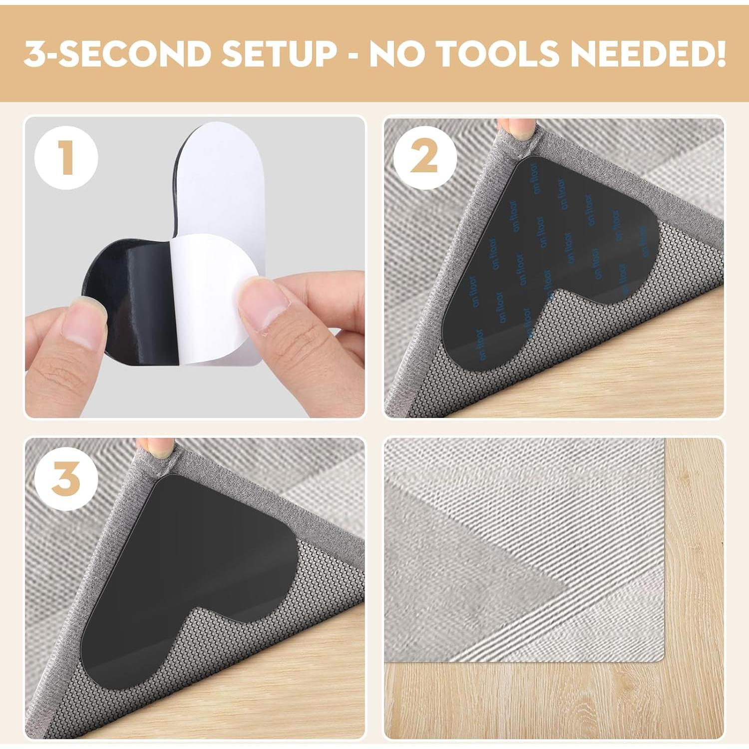 Agarradores Antideslizantes para Alfombra BESAXA - 8 Pcs