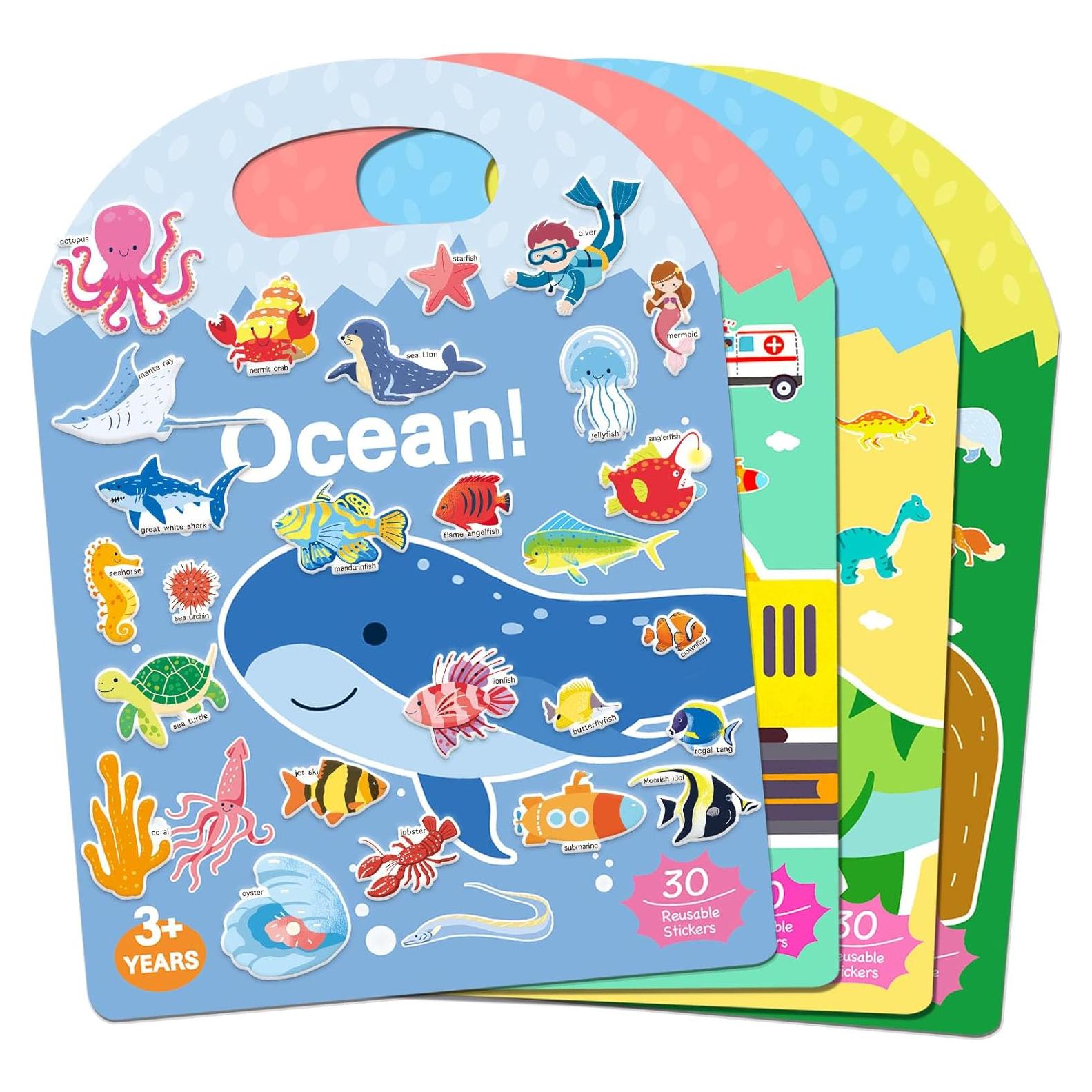 4 Juegos de Libros de Pegatinas Esponjosas iGetooy 3D para Niños