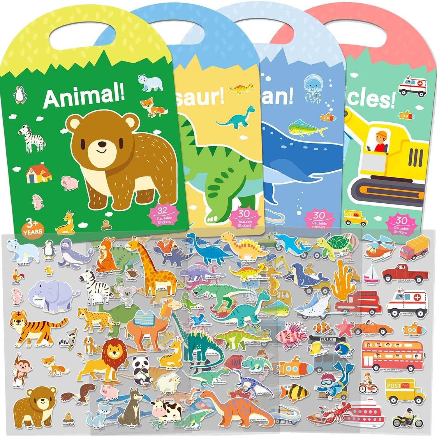 4 Juegos de Libros de Pegatinas Esponjosas iGetooy 3D para Niños