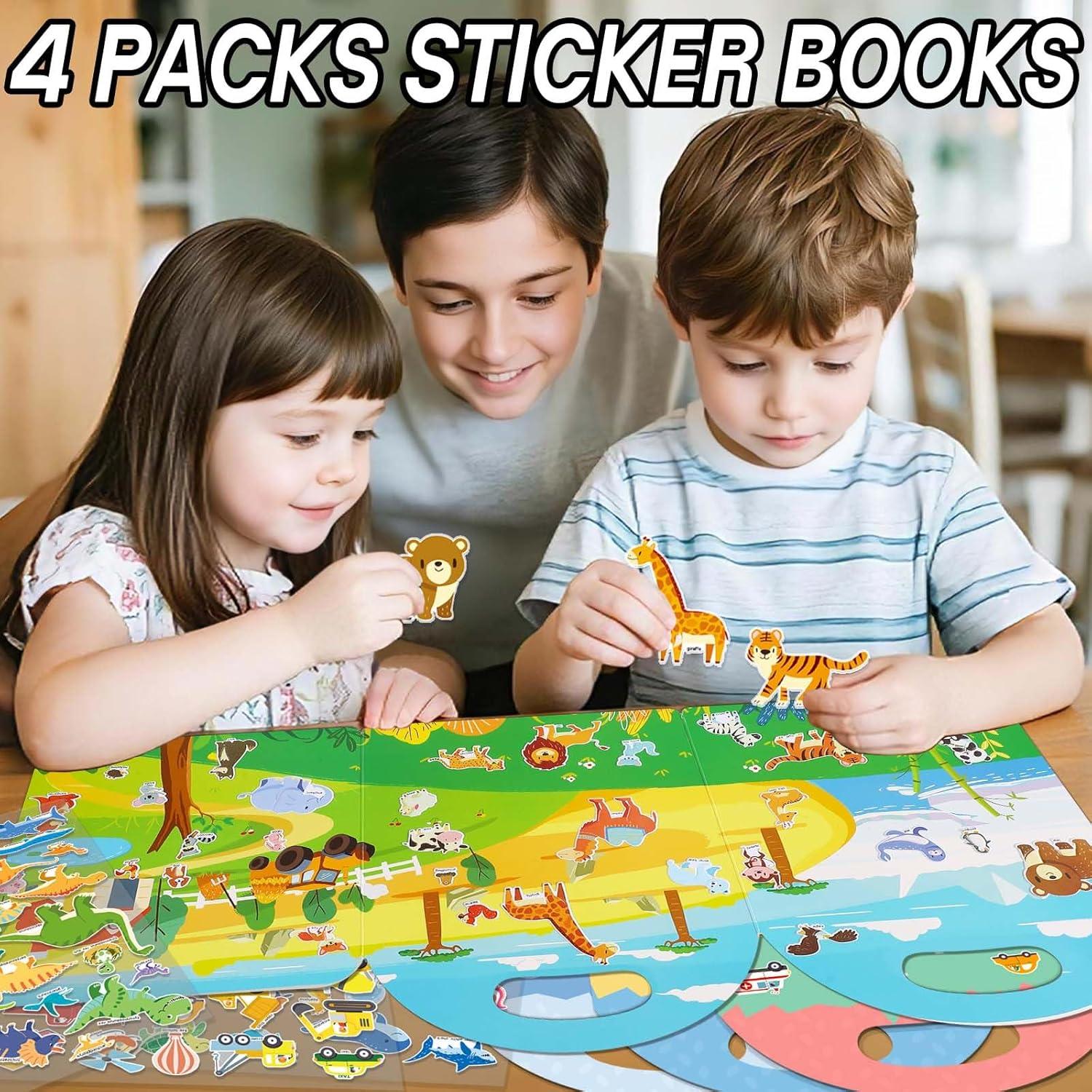 4 Juegos de Libros de Pegatinas Esponjosas iGetooy 3D para Niños