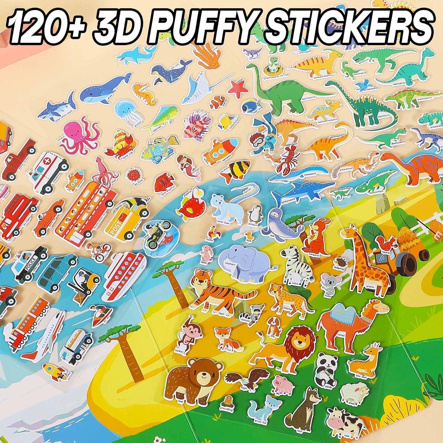 4 Juegos de Libros de Pegatinas Esponjosas iGetooy 3D para Niños