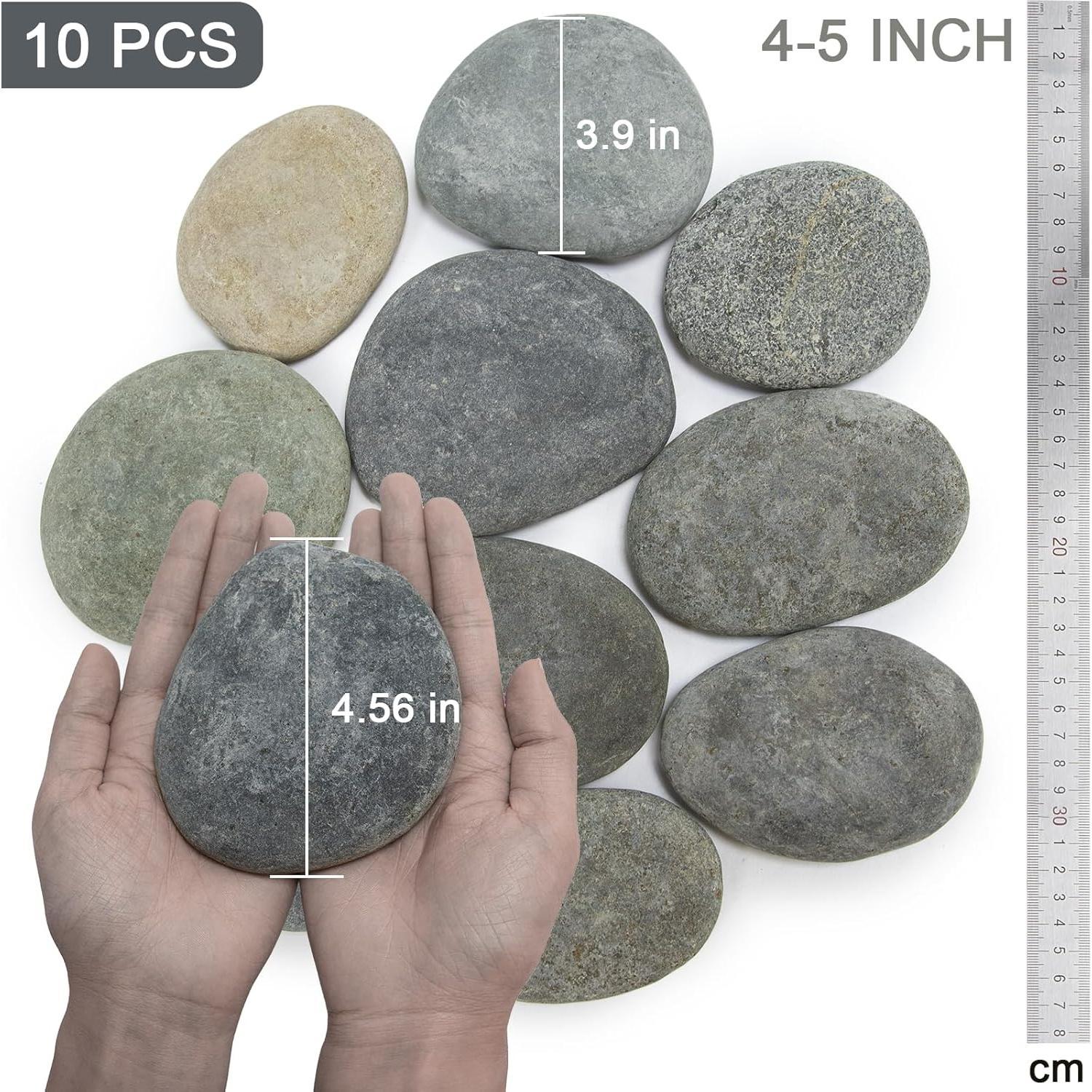 Rocas para Pintar Auksay 10 Pcs 10-13.5 cm Planas y Suaves