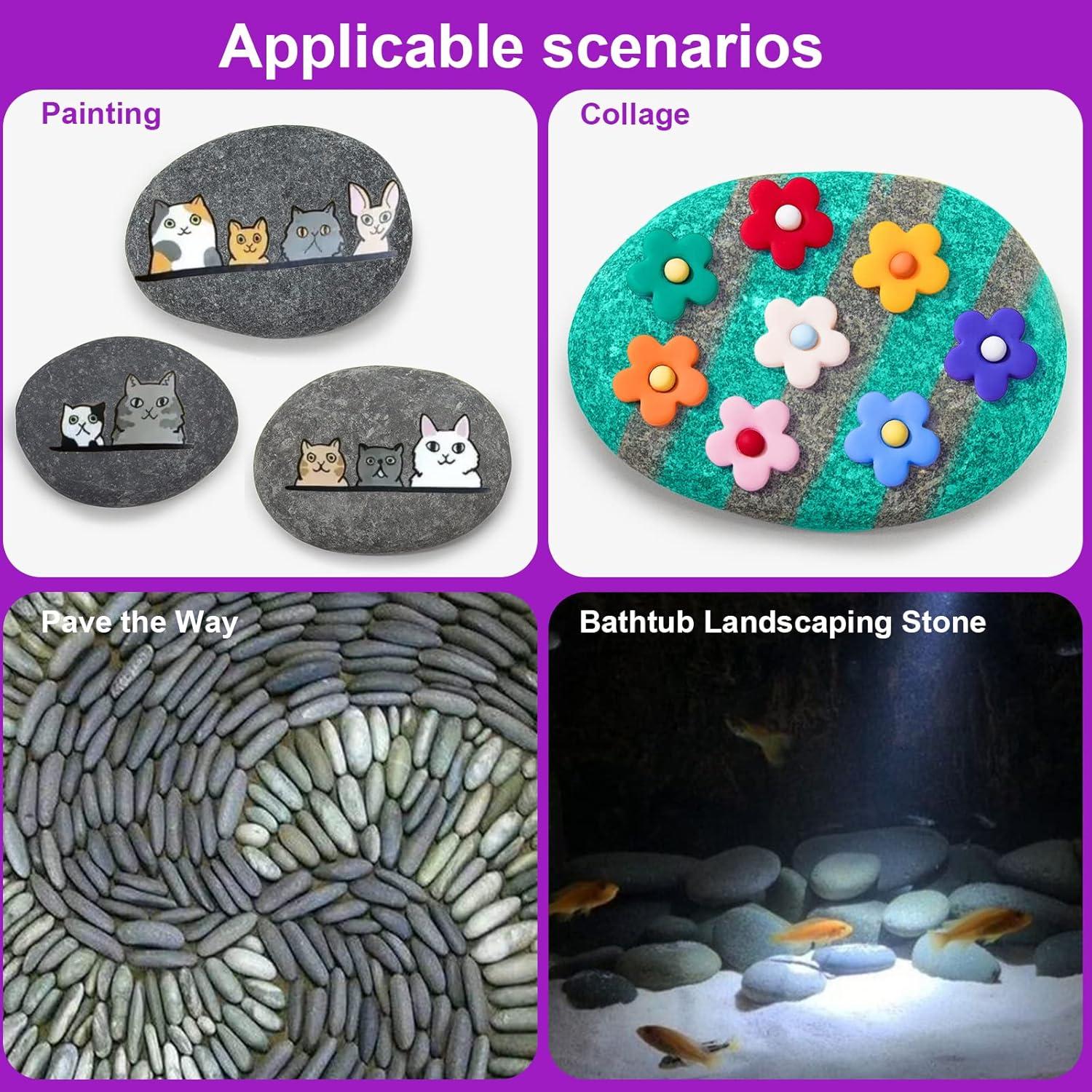 Rocas para Pintar Auksay 10 Pcs 10-13.5 cm Planas y Suaves