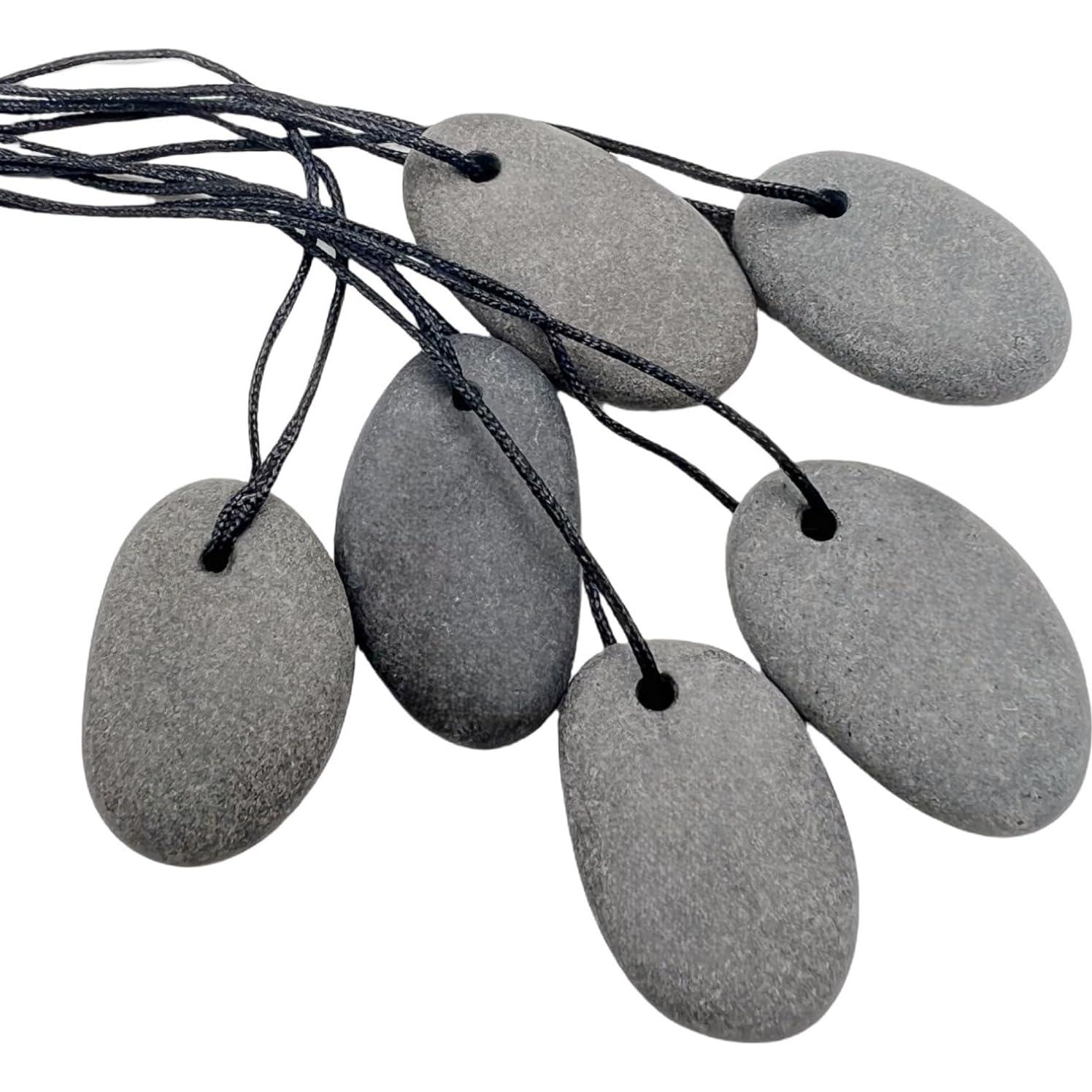 Piedras Planas de Río CYLHCM 6PCS Perforadas para Pintar 2-2.5cm