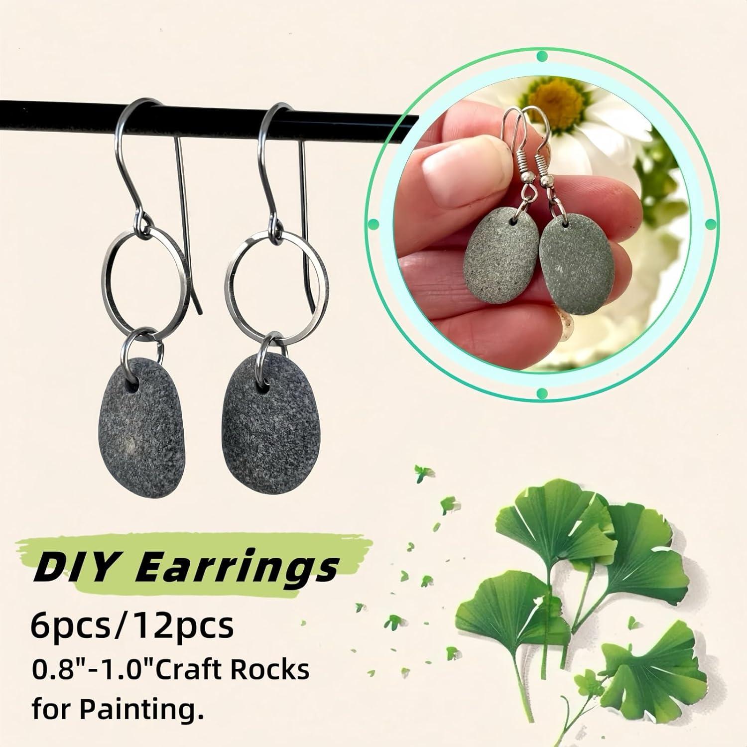 Piedras Planas de Río CYLHCM 6PCS Perforadas para Pintar 2-2.5cm