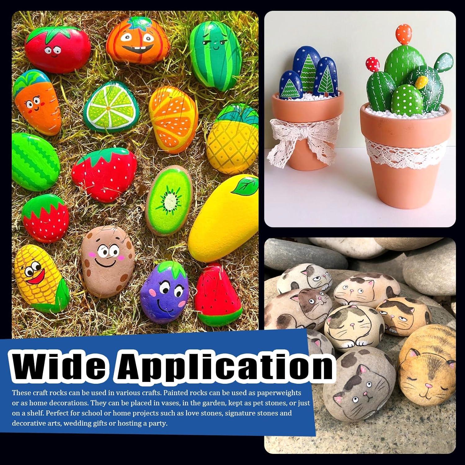 Kit de Pintura de Rocas Glarks 34Pcs - 15 Rocas Planas 5-7cm