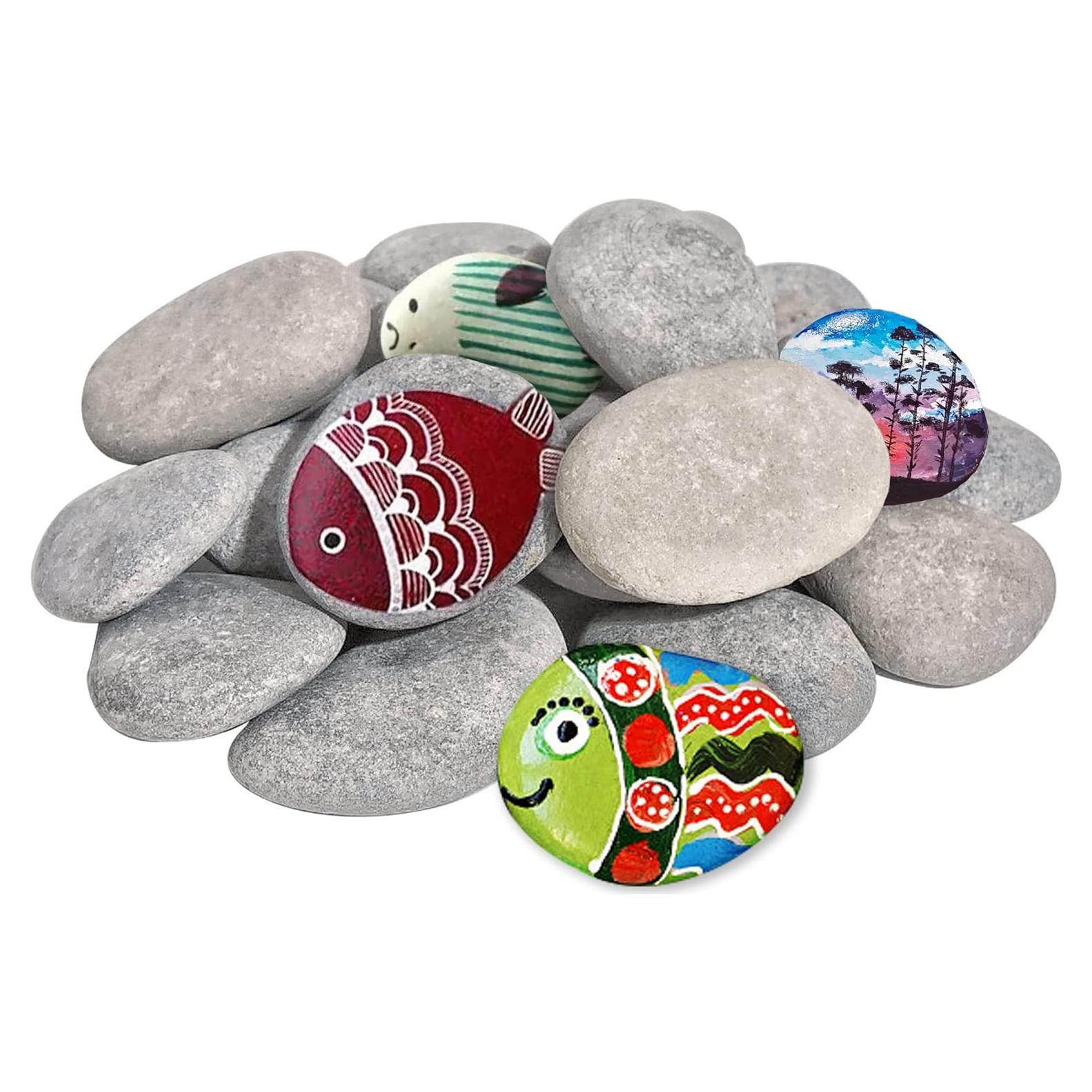 Piedras Grandes para Pintar DALTACK 20 Pcs 5-8 cm Naturales