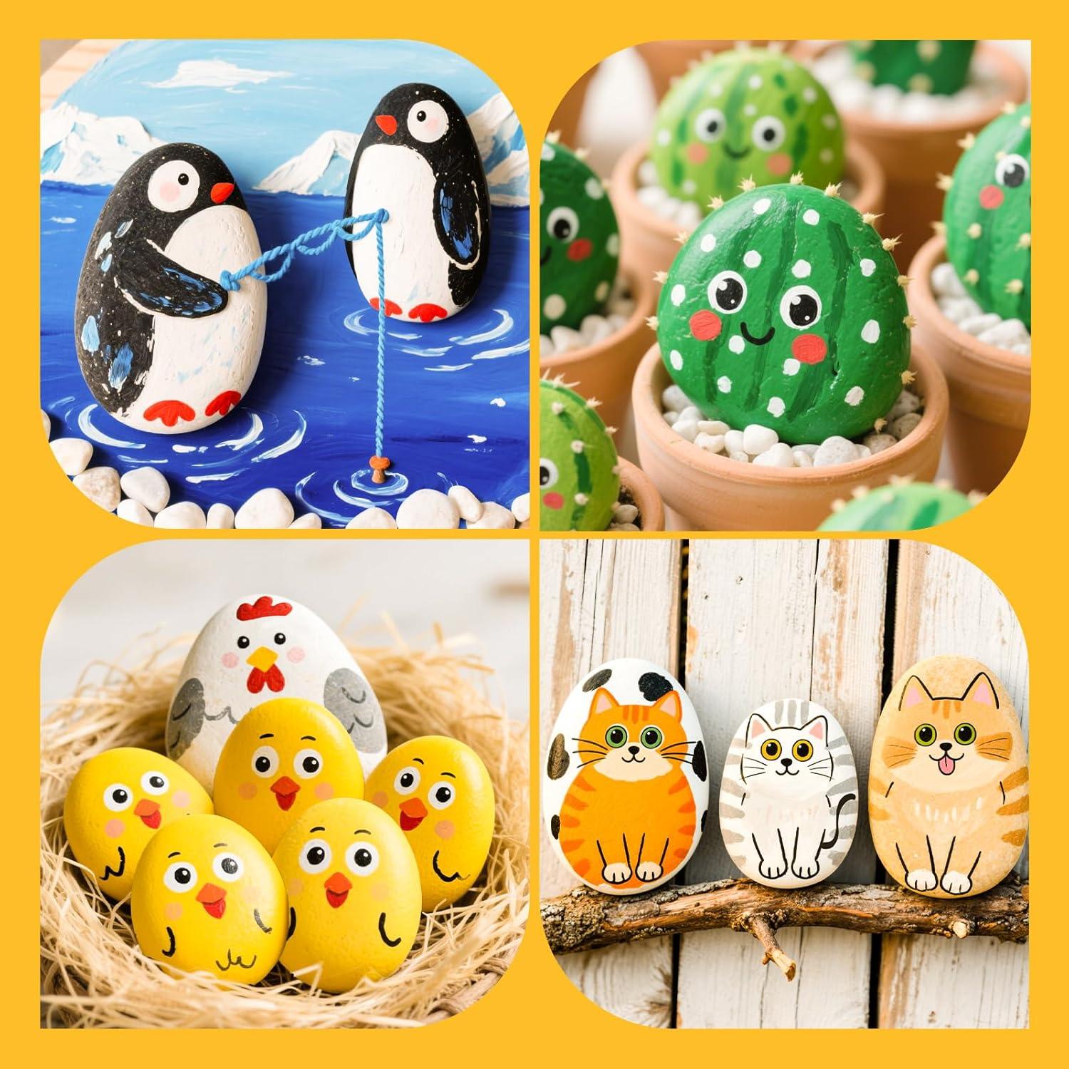 Rocas de Río para Pintar Simetufy 20 PCS 8.4-11.4 cm DIY