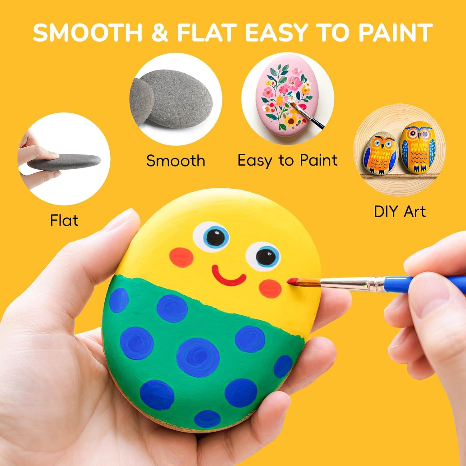 Rocas de Río para Pintar Simetufy 20 PCS 8.4-11.4 cm DIY