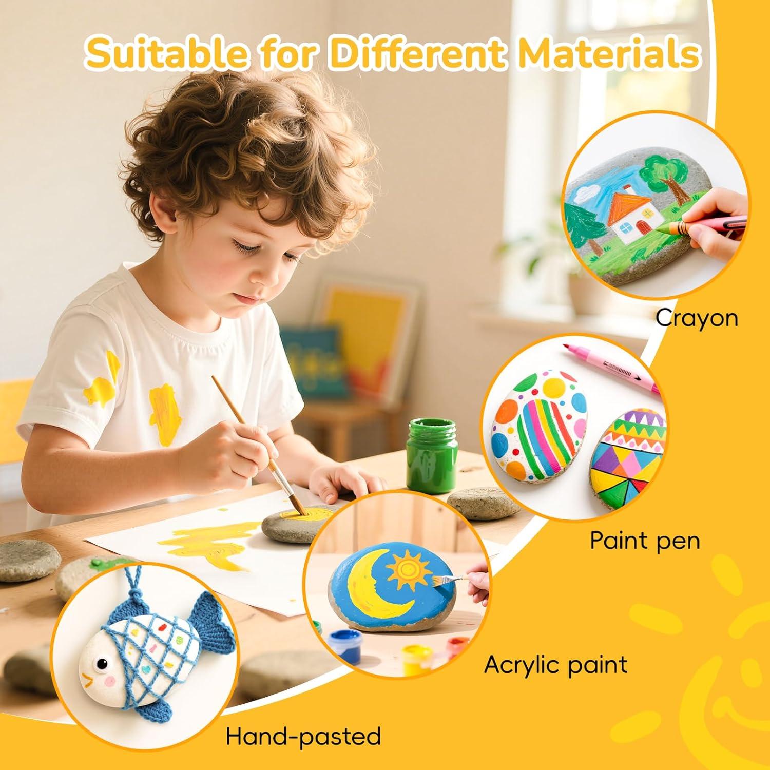 Rocas de Río para Pintar Simetufy 20 PCS 8.4-11.4 cm DIY