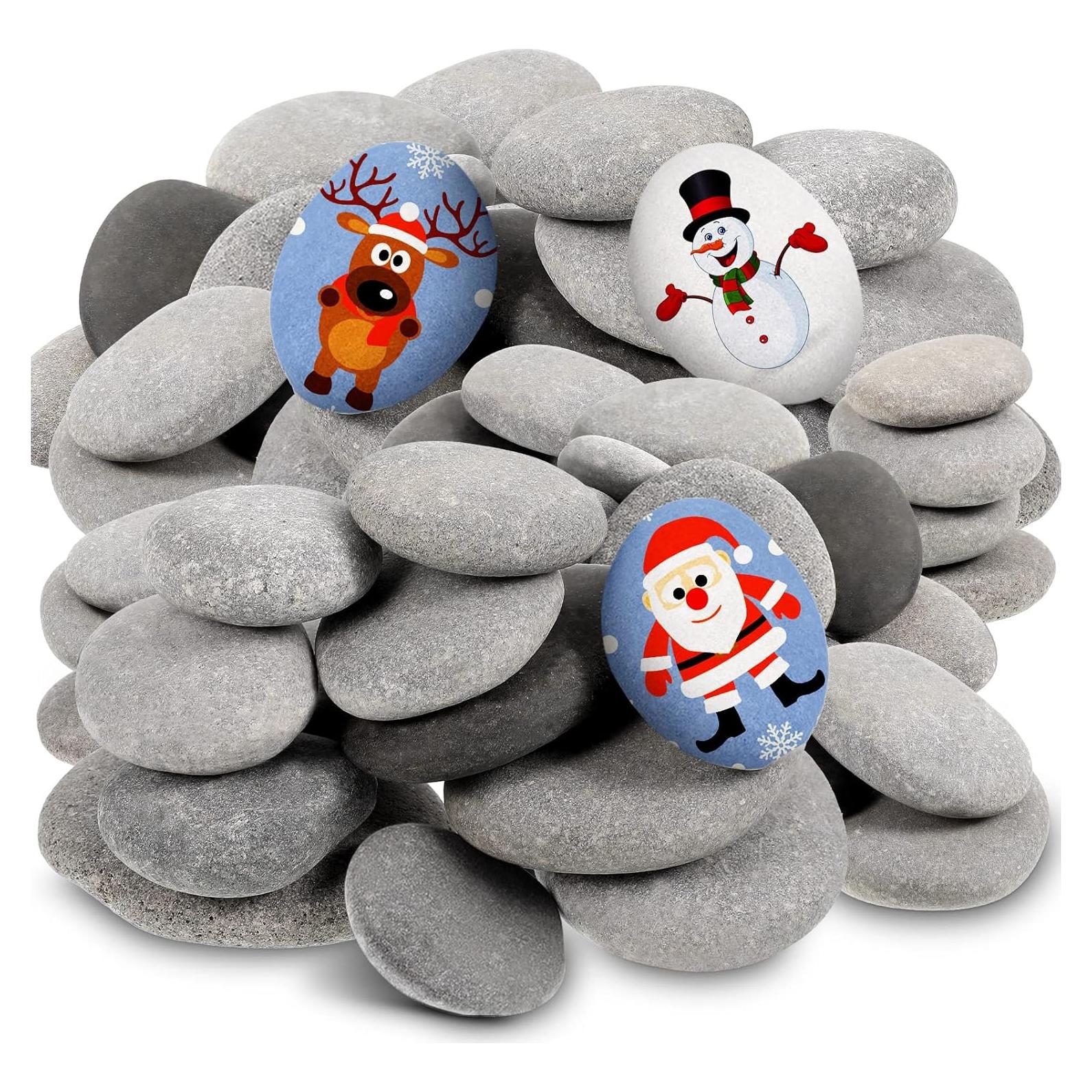 48 Piedras de Río Naturales para Pintar Nuanchu - 3.05-8 cm