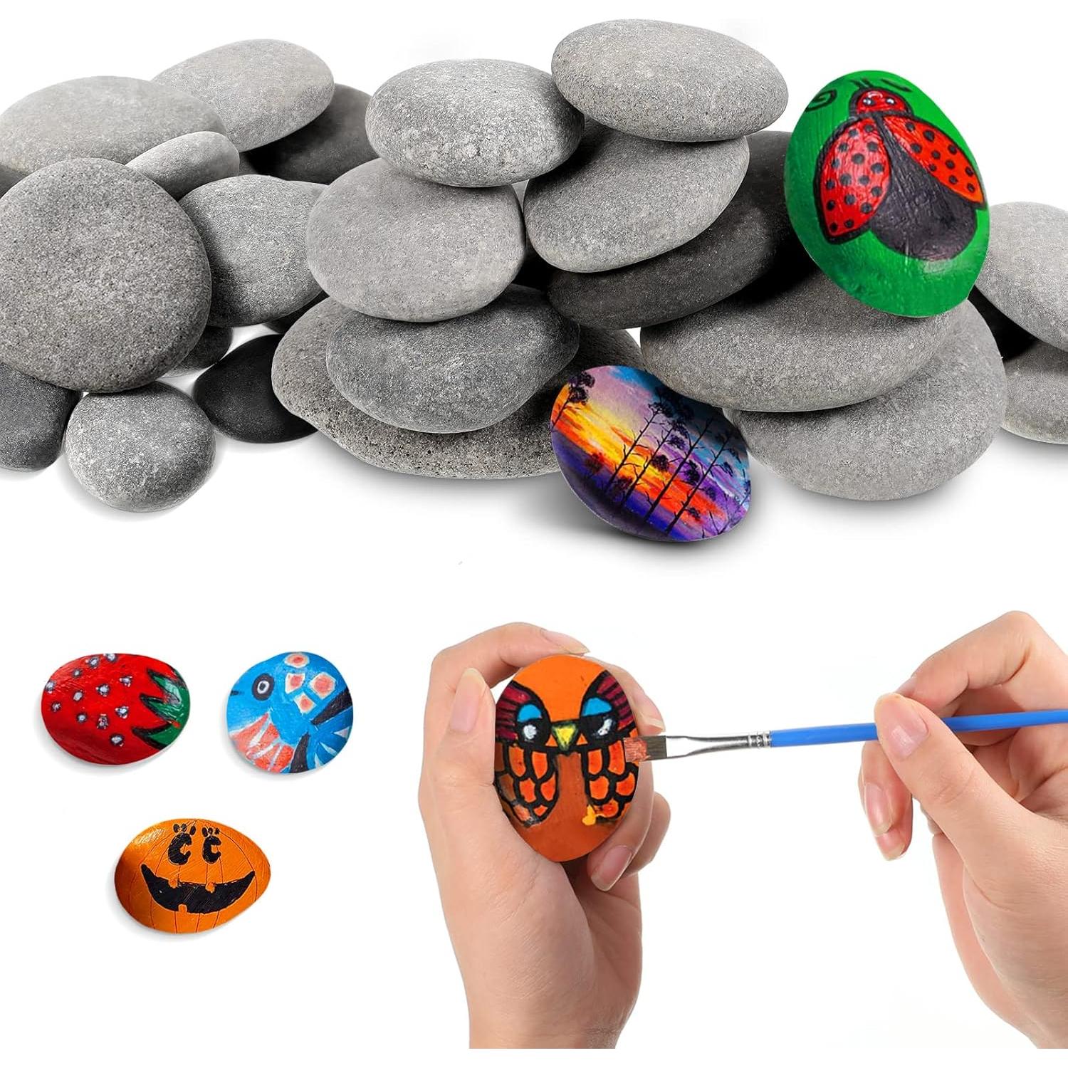 48 Piedras de Río Naturales para Pintar Nuanchu - 3.05-8 cm