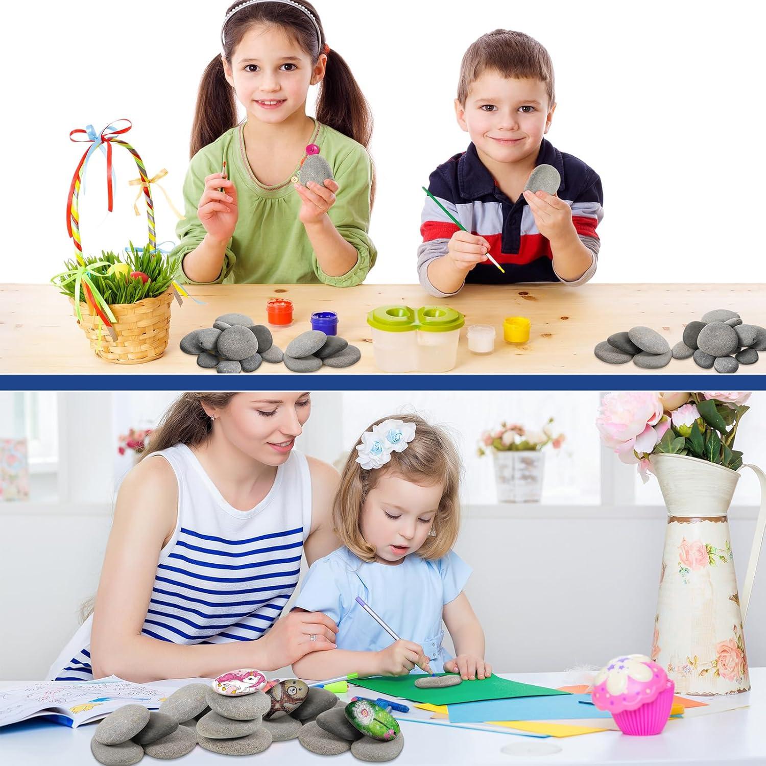 48 Piedras de Río Naturales para Pintar Nuanchu - 3.05-8 cm