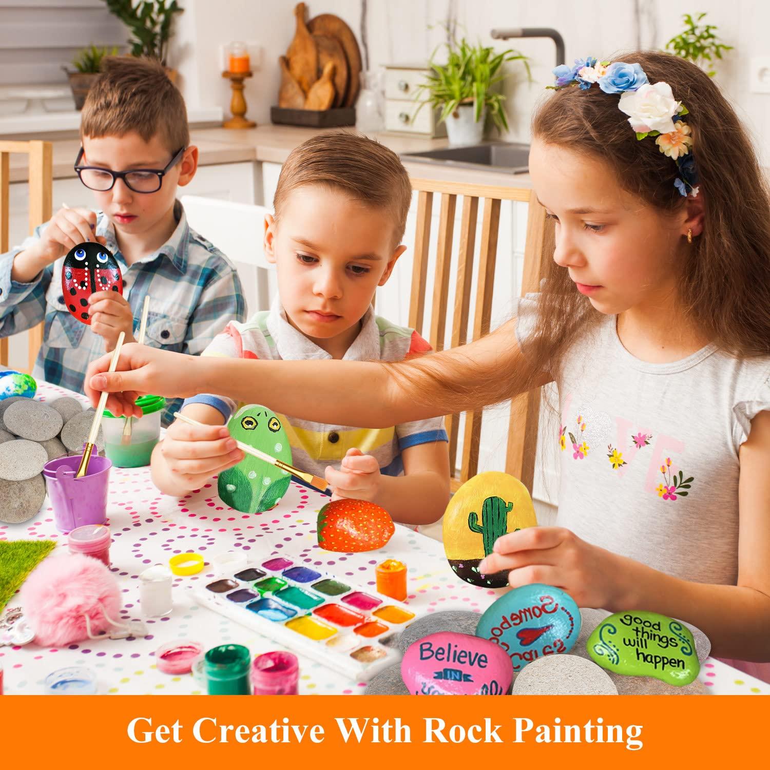 Piedras Grandes para Pintar WhistenFla 10-12.7 cm con Pinceles