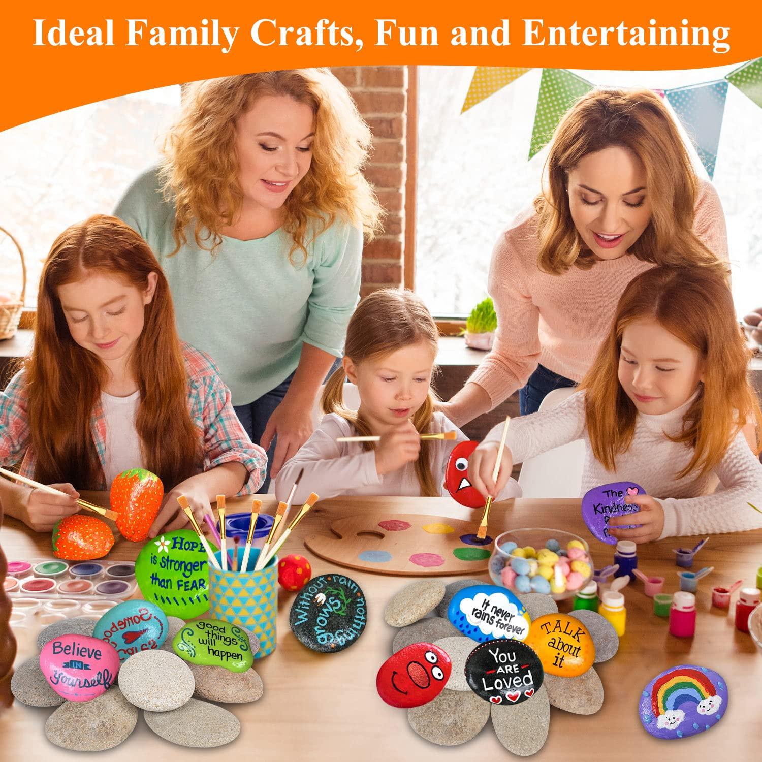 Piedras Grandes para Pintar WhistenFla 10-12.7 cm con Pinceles