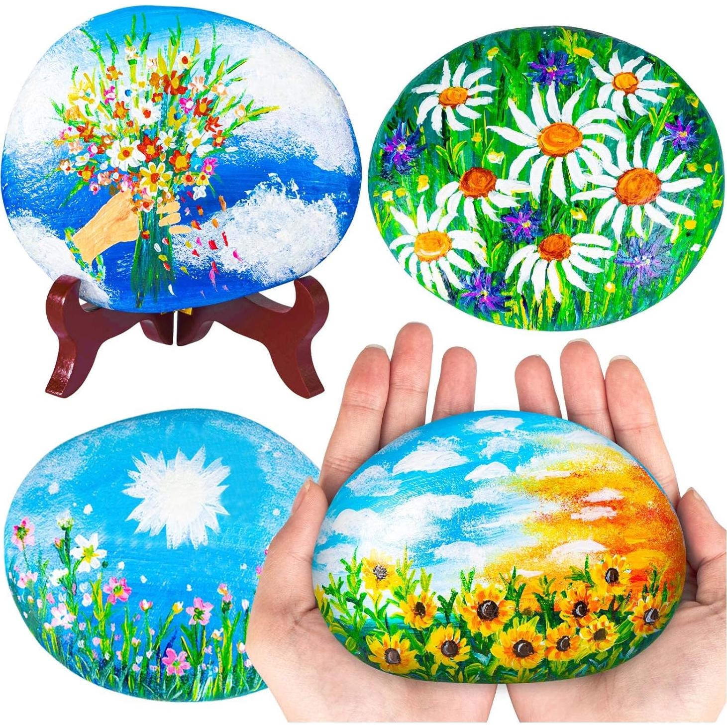 Piedras Grandes para Pintar WhistenFla 10-12.7 cm con Pinceles