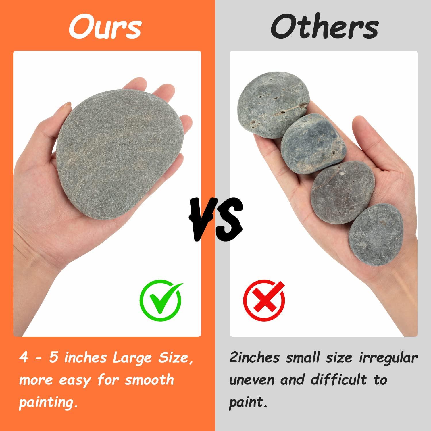 Piedras Grandes para Pintar WhistenFla 10-12.7 cm con Pinceles