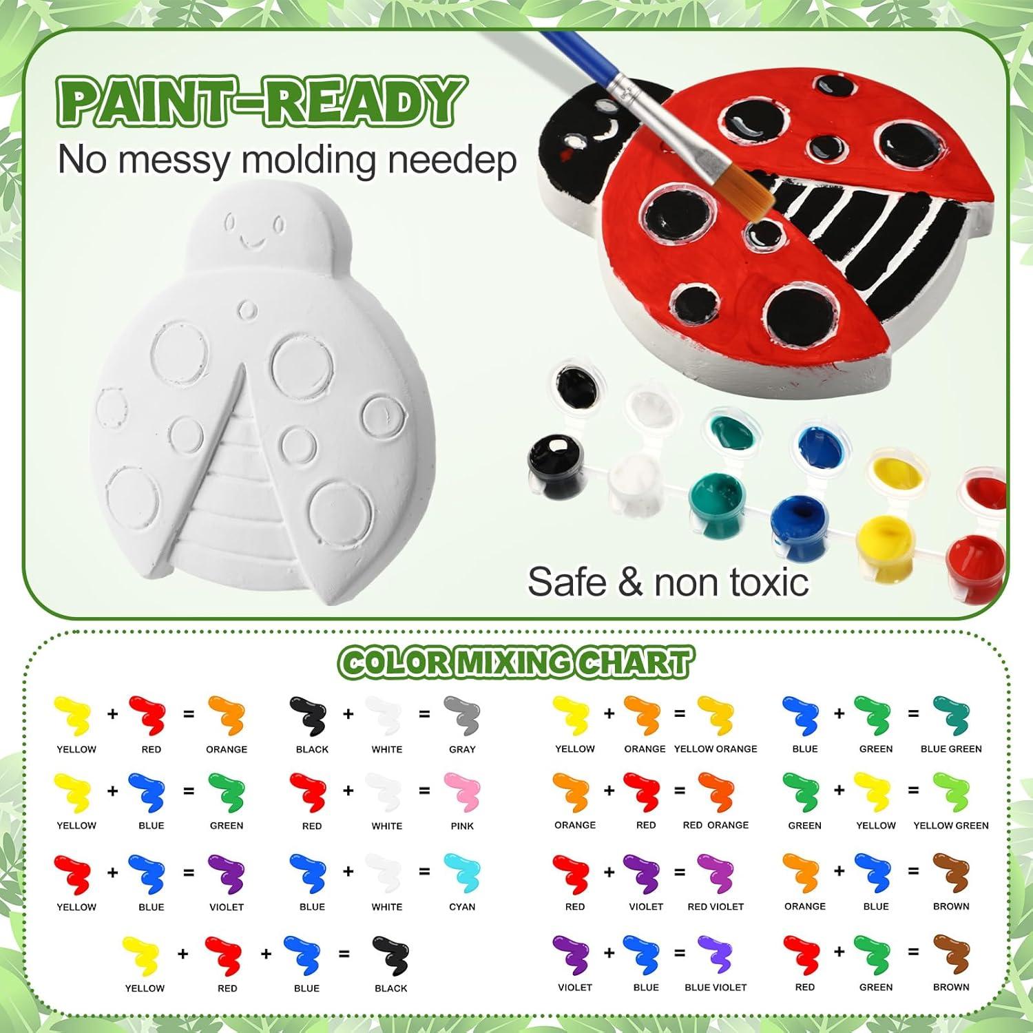 Kit de Pintura de Piedras de Yeso HyDren - 8 Piezas Animales