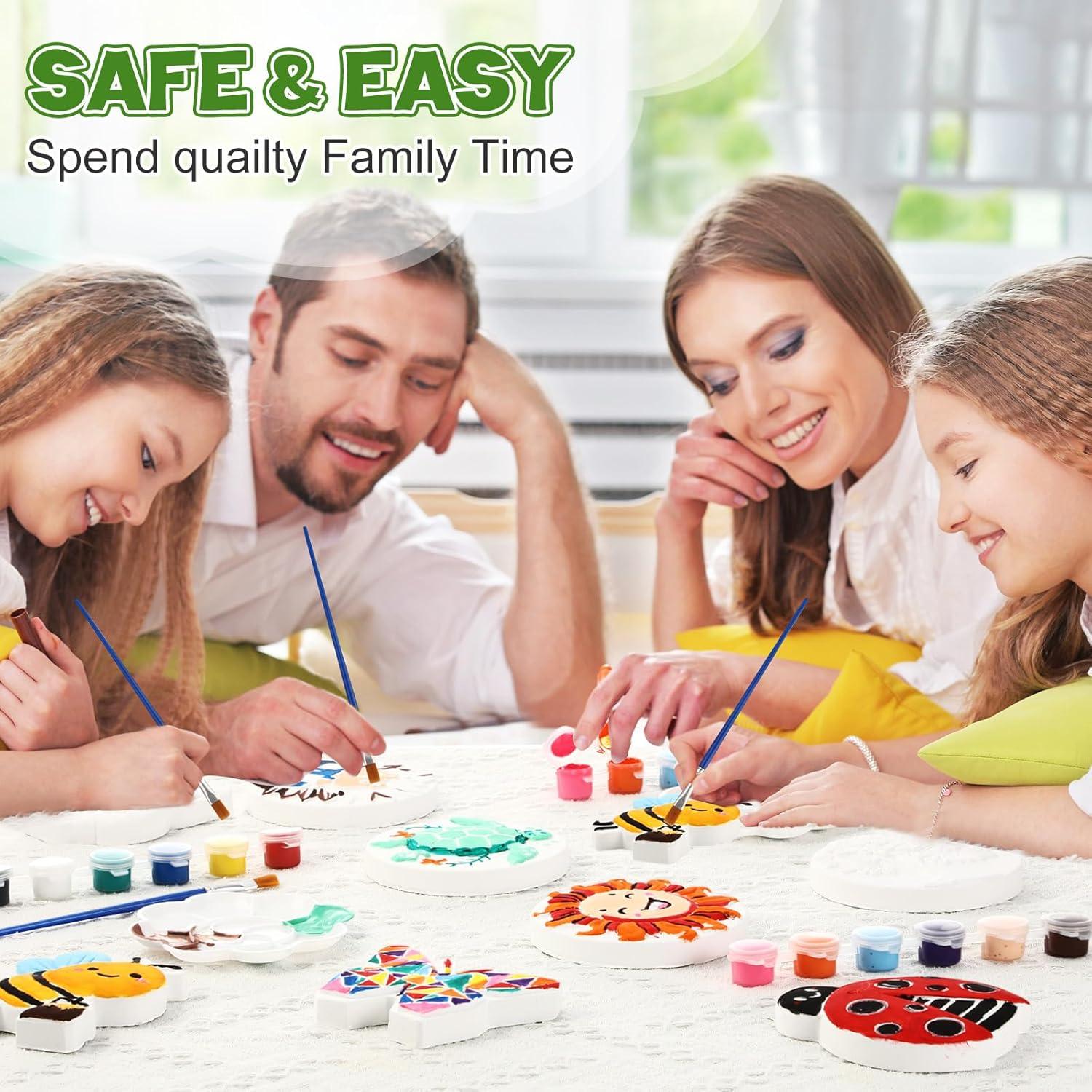 Kit de Pintura de Piedras de Yeso HyDren - 8 Piezas Animales