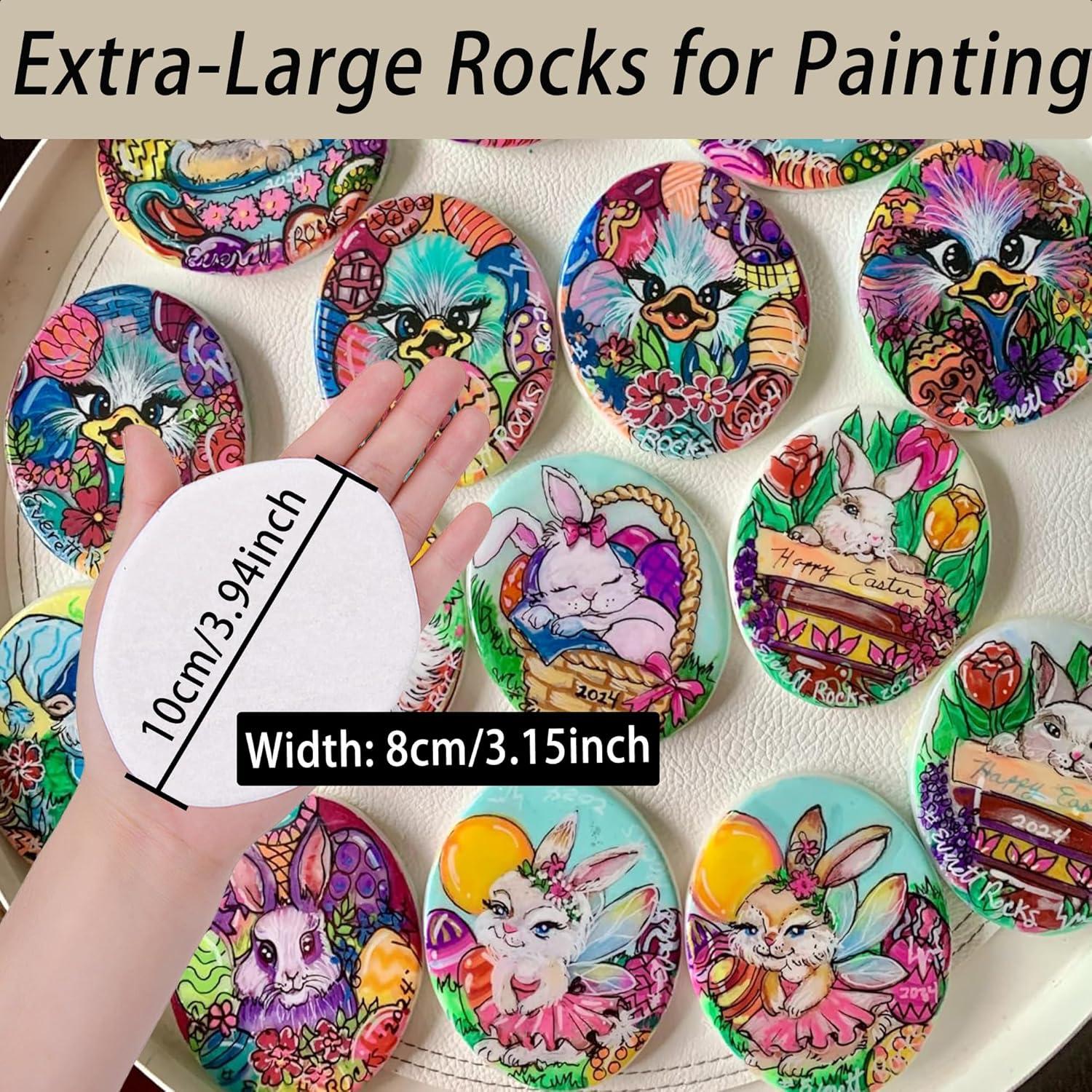 Rocas para Pintar Lulonpon 12 Piezas 7.6-10.2 cm Blancas