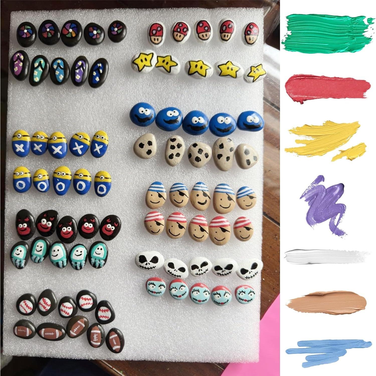 10 Piezas Piedras DIY para Pintar - Juego Tres en Raya CYLHCM