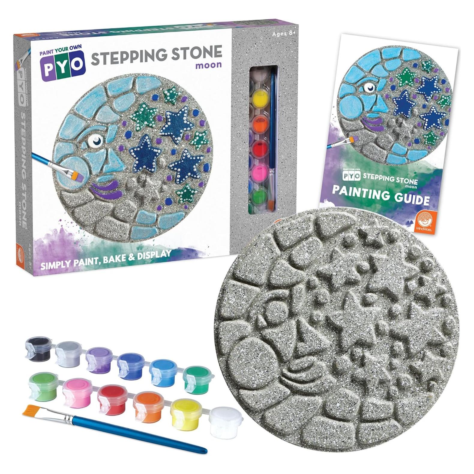 MindWare Ladrillo de Paso para Pintar - Luna y Estrellas 25.4x22.86 cm