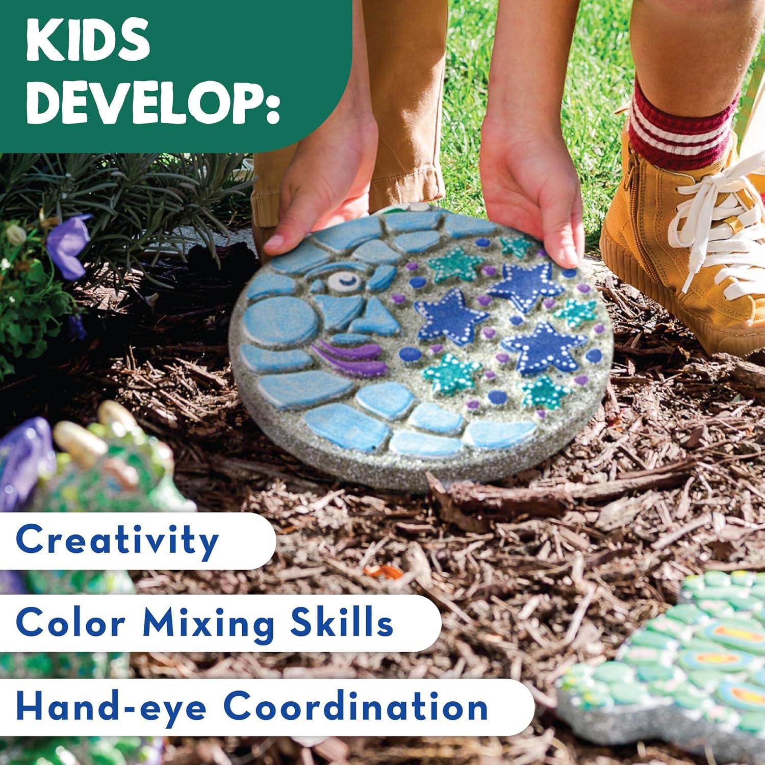 MindWare Ladrillo de Paso para Pintar - Luna y Estrellas 25.4x22.86 cm