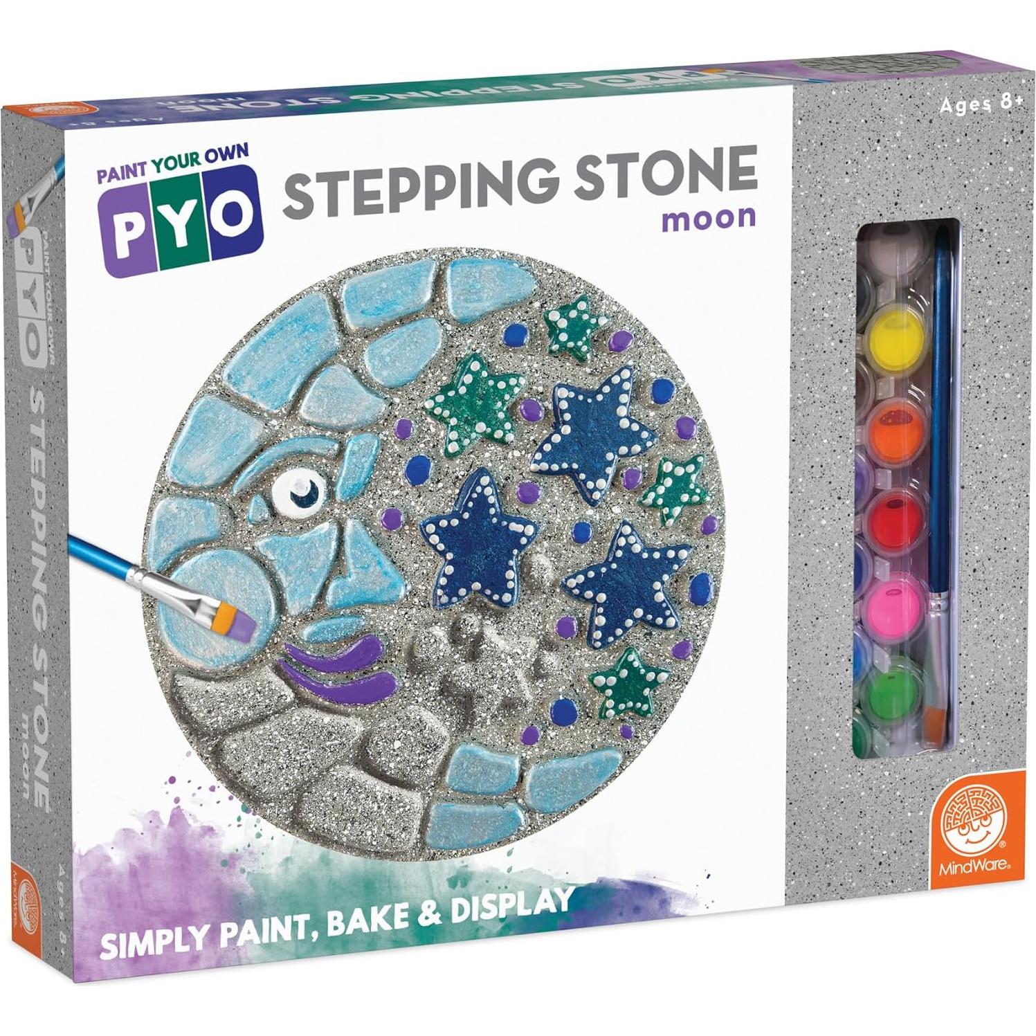 MindWare Ladrillo de Paso para Pintar - Luna y Estrellas 25.4x22.86 cm