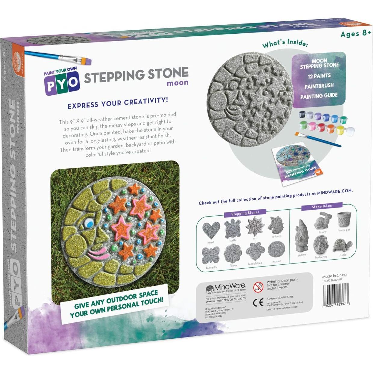 MindWare Ladrillo de Paso para Pintar - Luna y Estrellas 25.4x22.86 cm