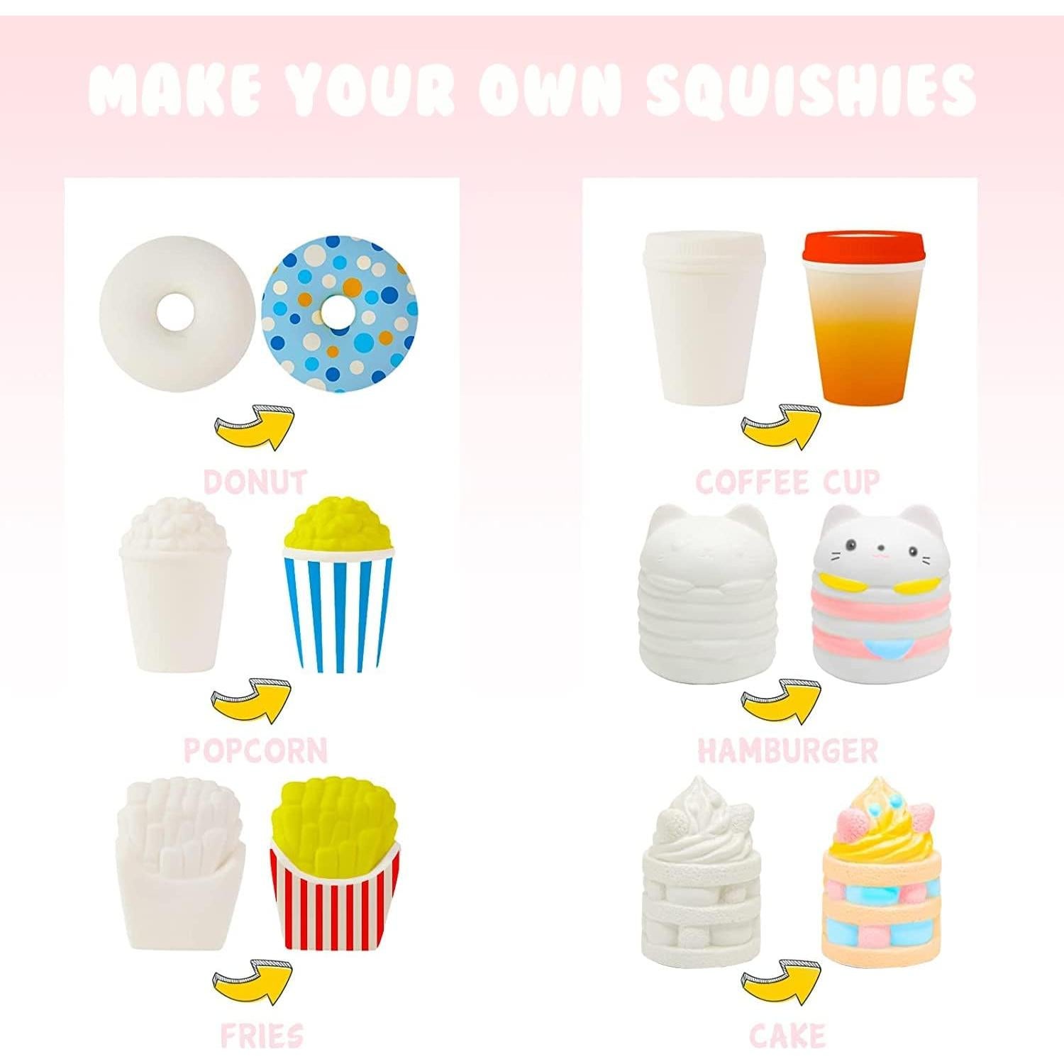Kit de Squishies Pintables LovesTown - 6 Piezas de Comida