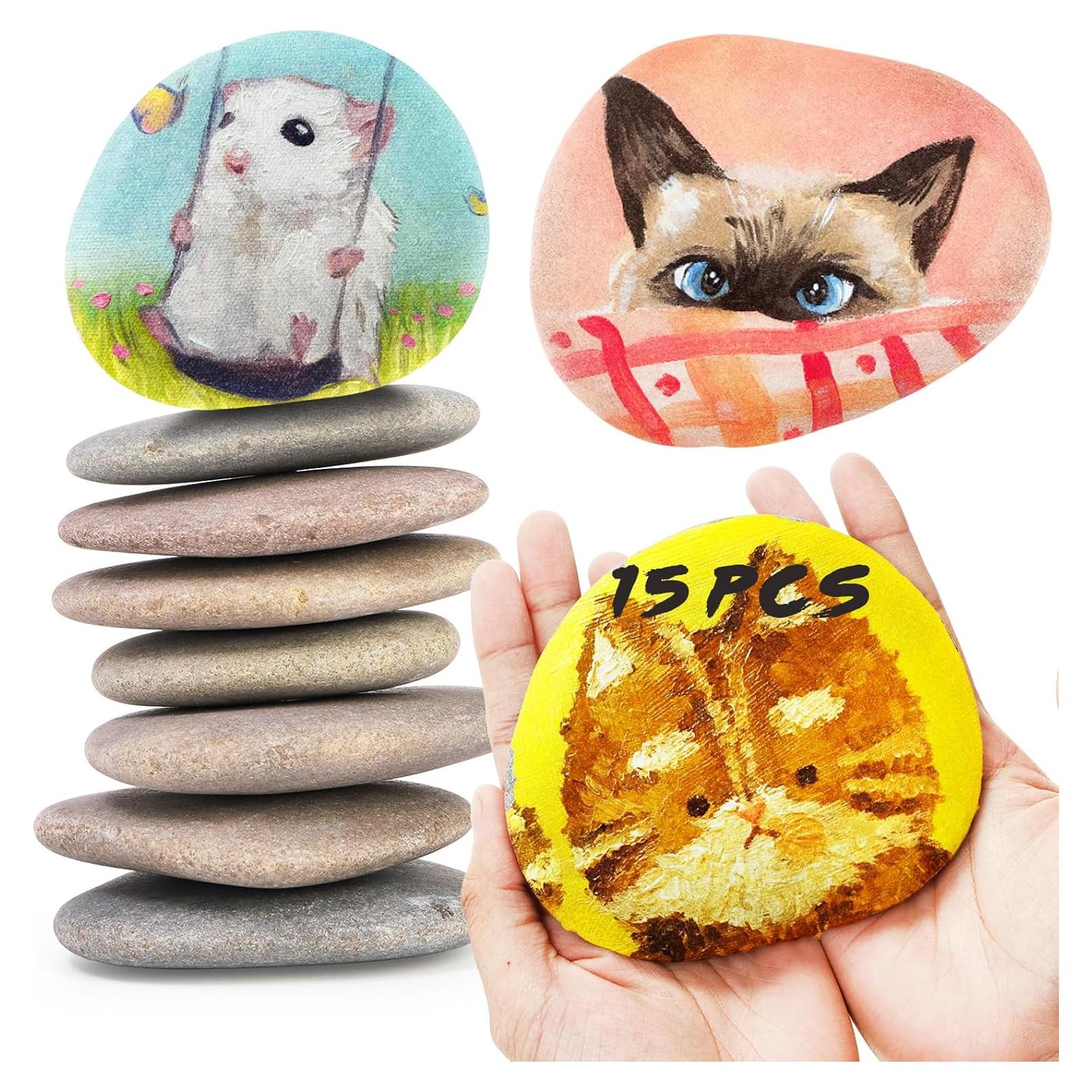 Kit de Pintura de Rocas Mezchi 15 Piezas 7.9-11.9 cm