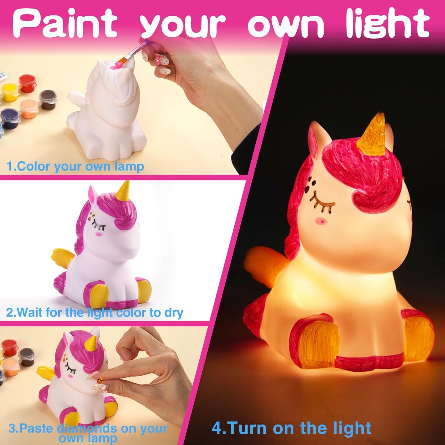 Kit Pinta Tu Propia Lámpara Unicornio HAPMARS - Manualidades Creativas