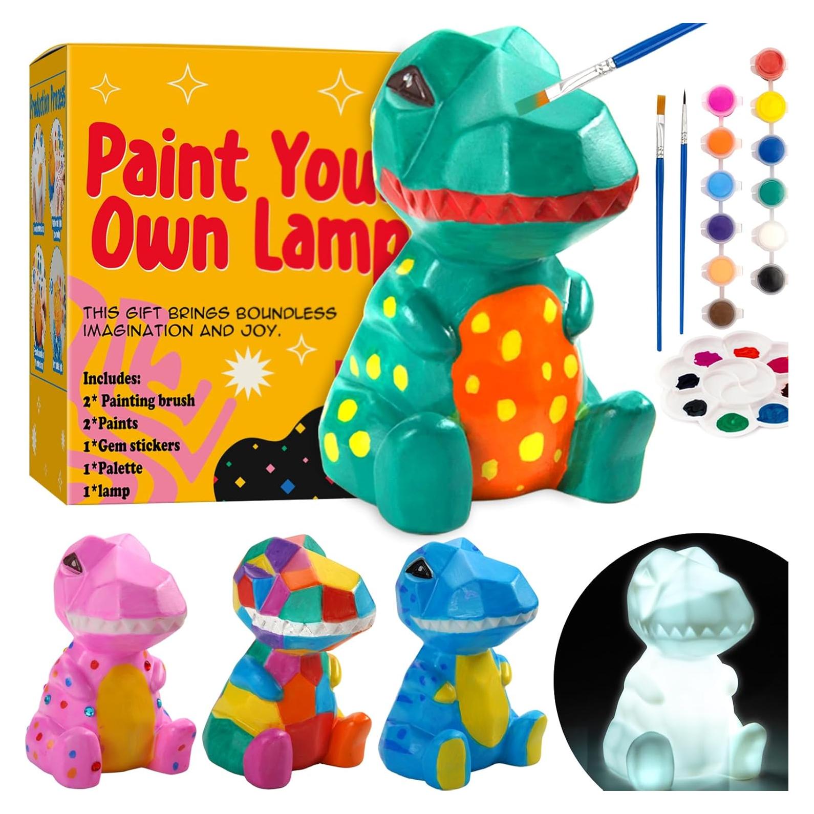 Kit de Lámpara de Dinosaurio AluAbi para Pintar - Manualidades 4-12 Años