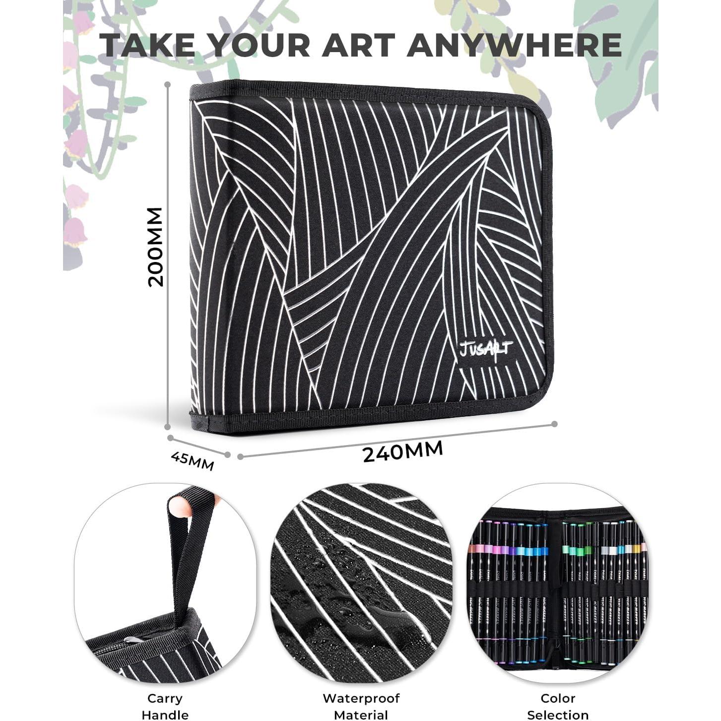 Juego de 48 Marcadores Acrílicos JusArt Doble Punta Multicolor